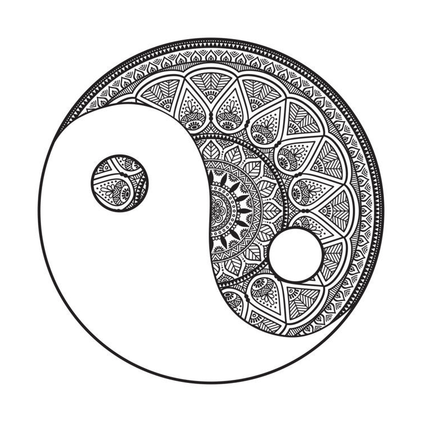  Yin e yang em uma mandala 