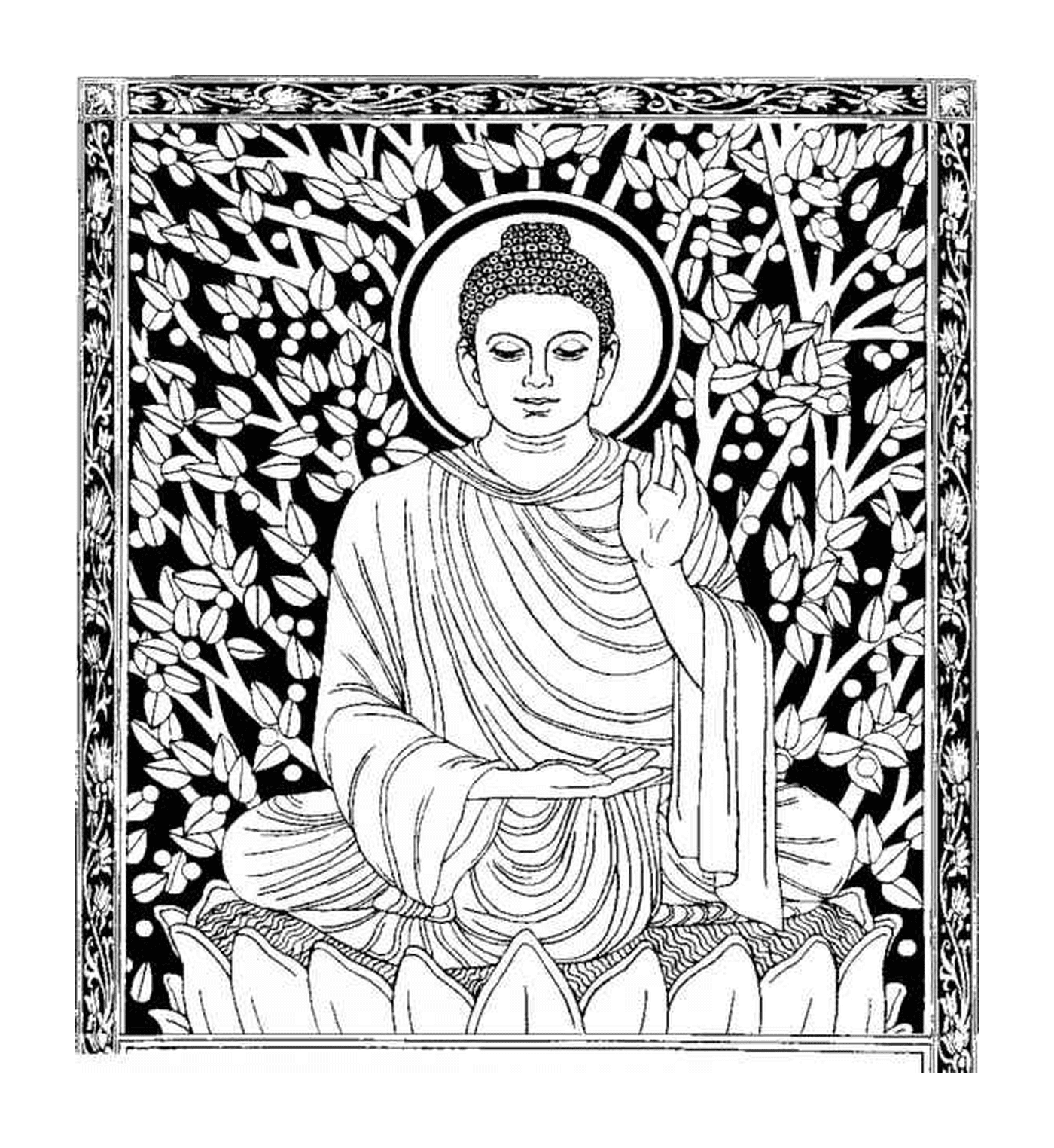  Um Buda sentado em uma posição de lótus 
