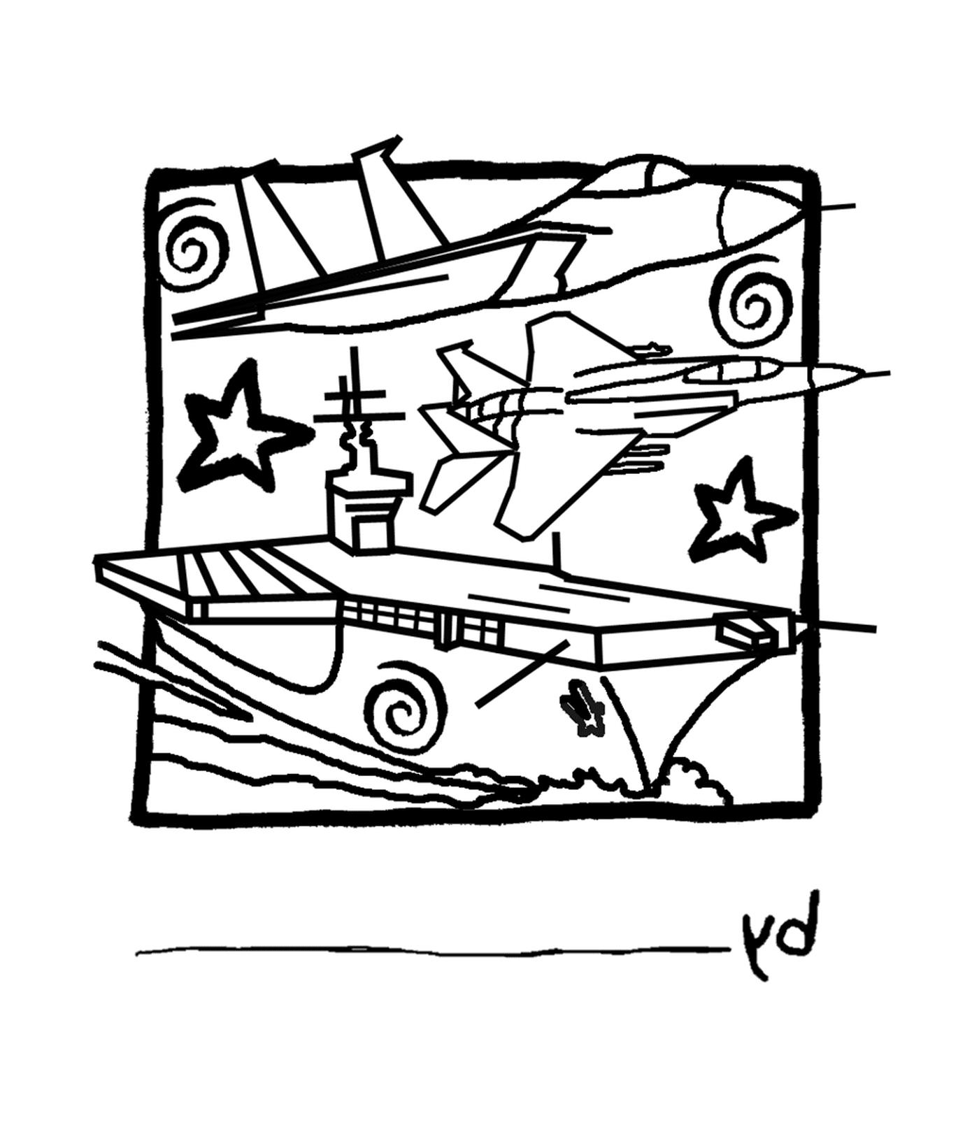  Um avião e um barco 