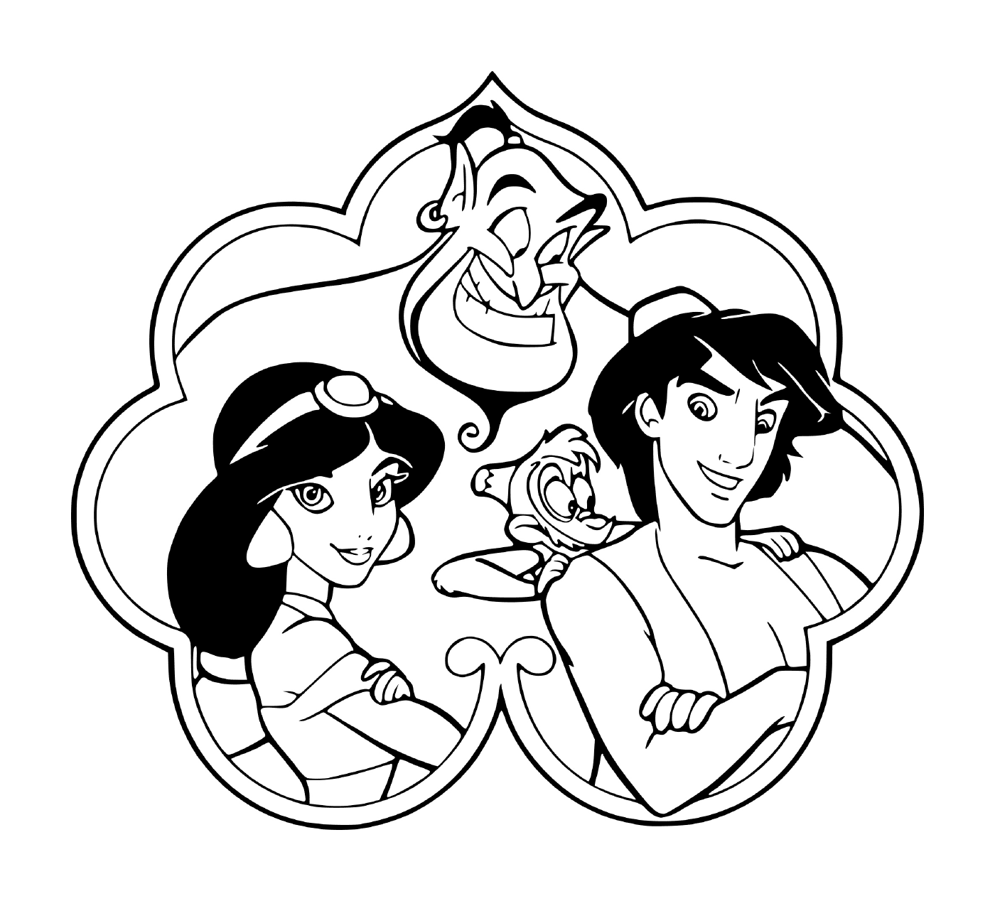  Aladdin, Jasmine e o gênio 