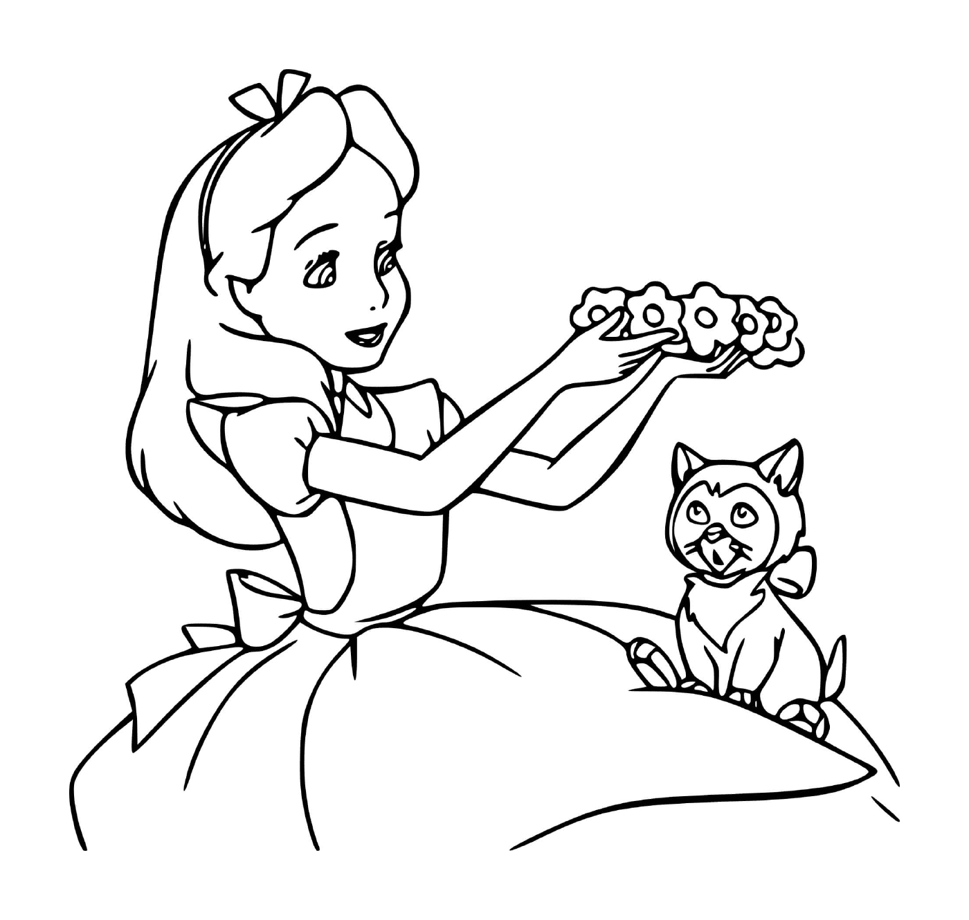  Uma menina e um gato 