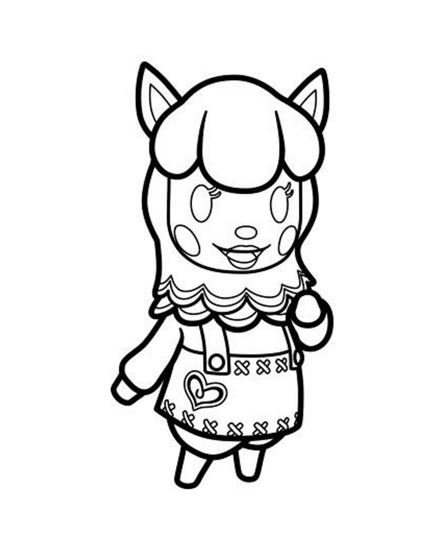  Animal Crossing 2, menina no vestido 