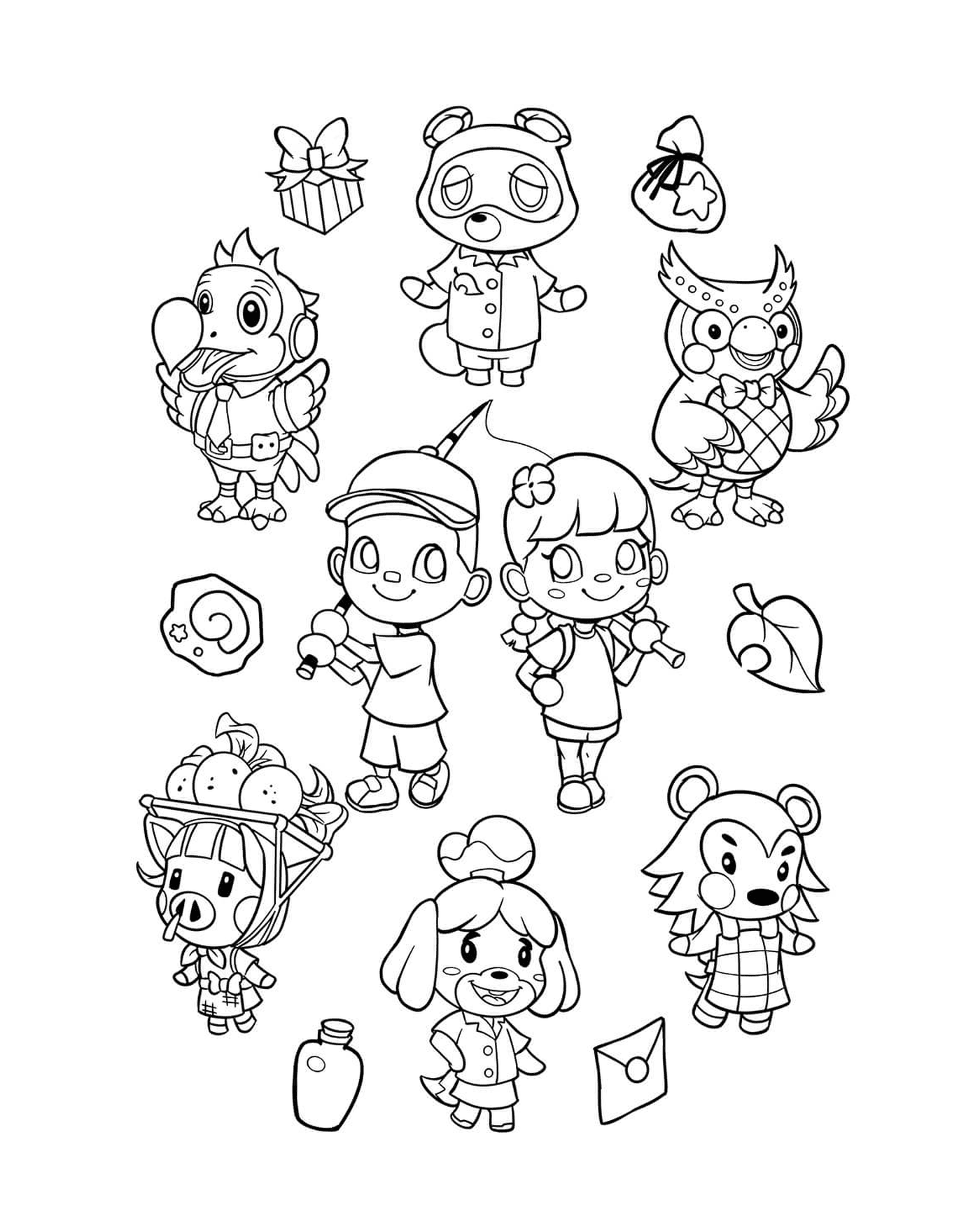  Animal Crossing New Horizons, vários personagens de Animal Crossing 
