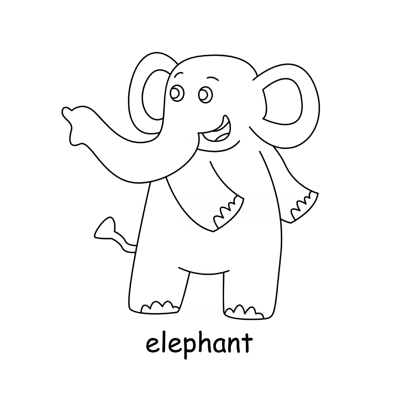  大象指向左边 