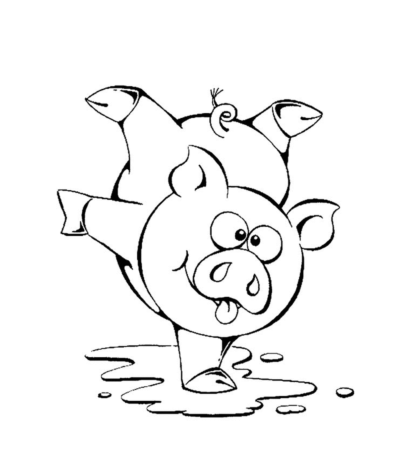  Um porco fazendo a pêra 