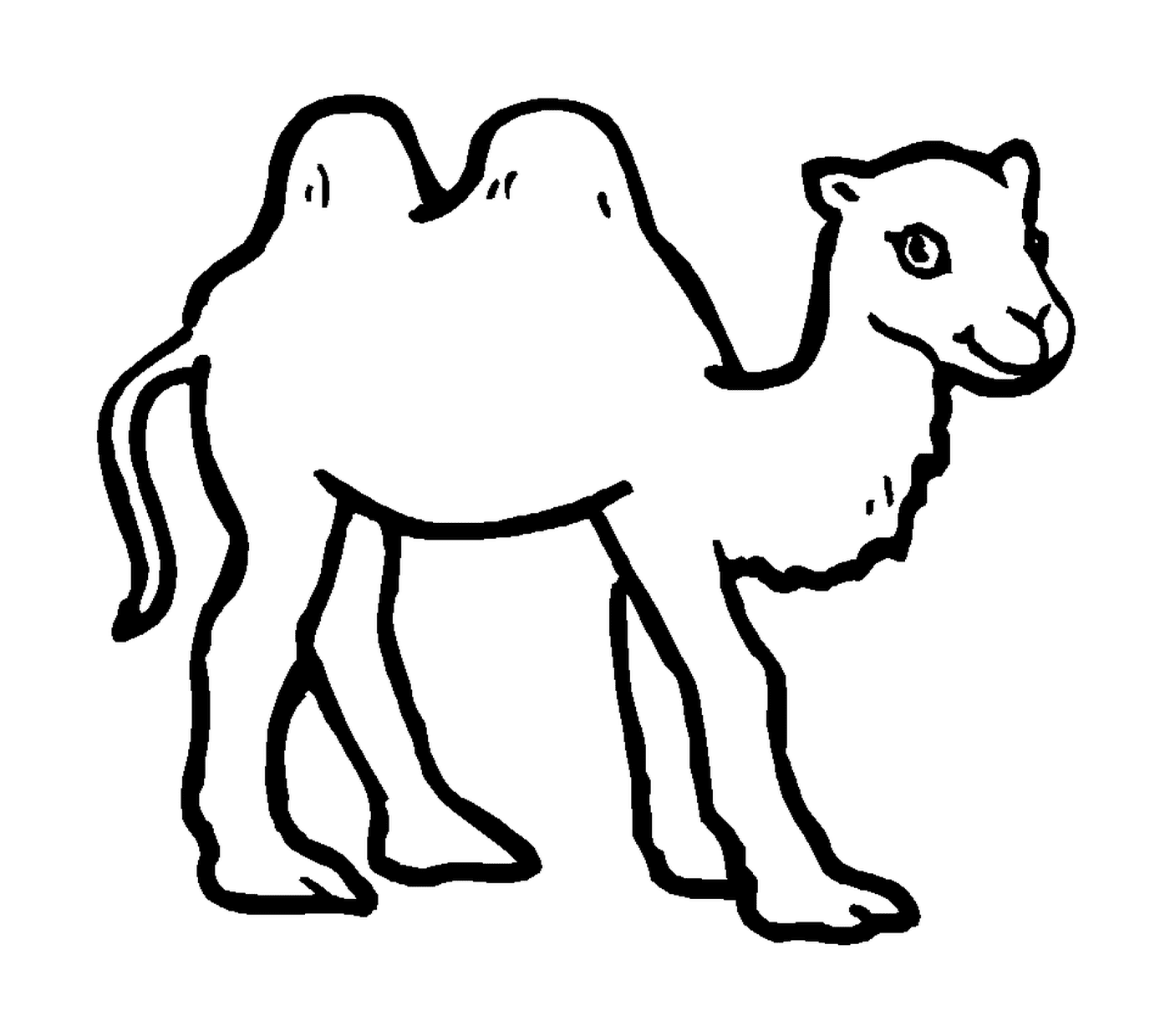  Um camelo desenhado em preto 