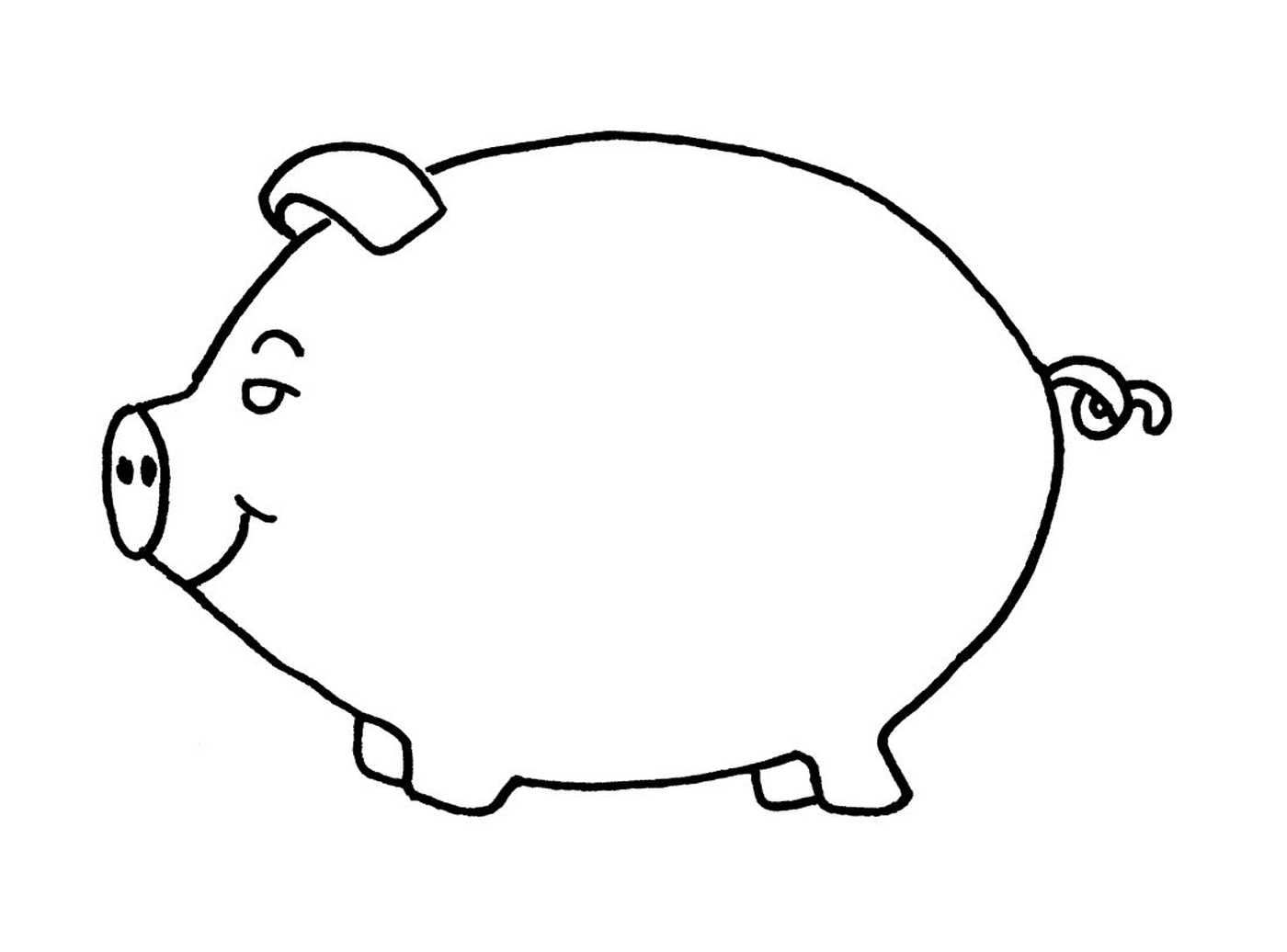  Um banco piggy em forma de porco 