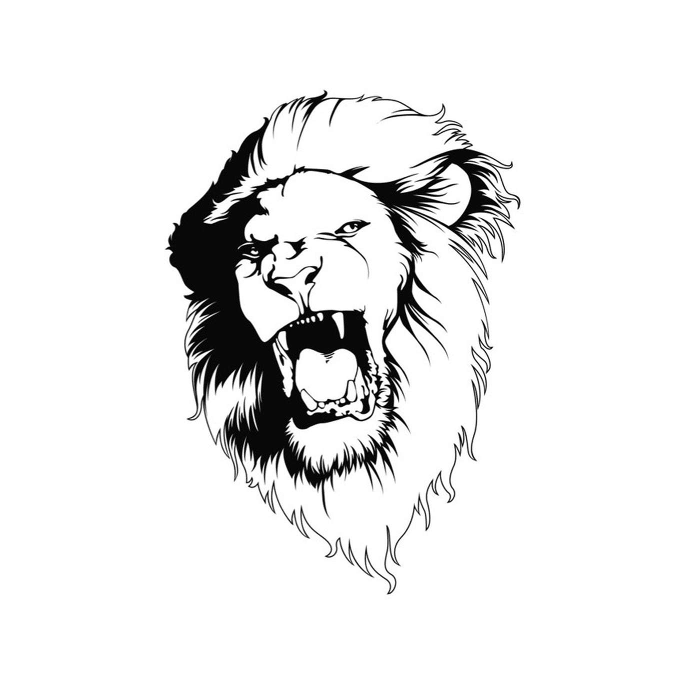  A cabeça majestosa de um leão 