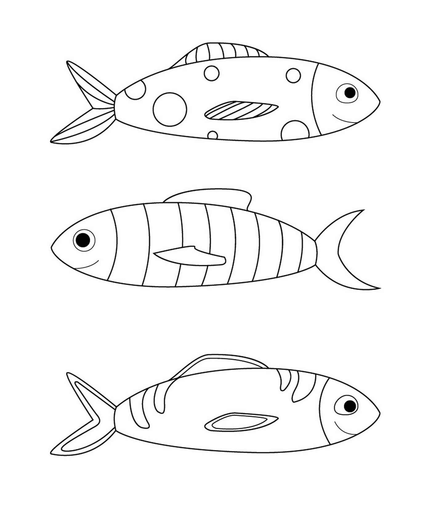  Conjunto de três peixes 