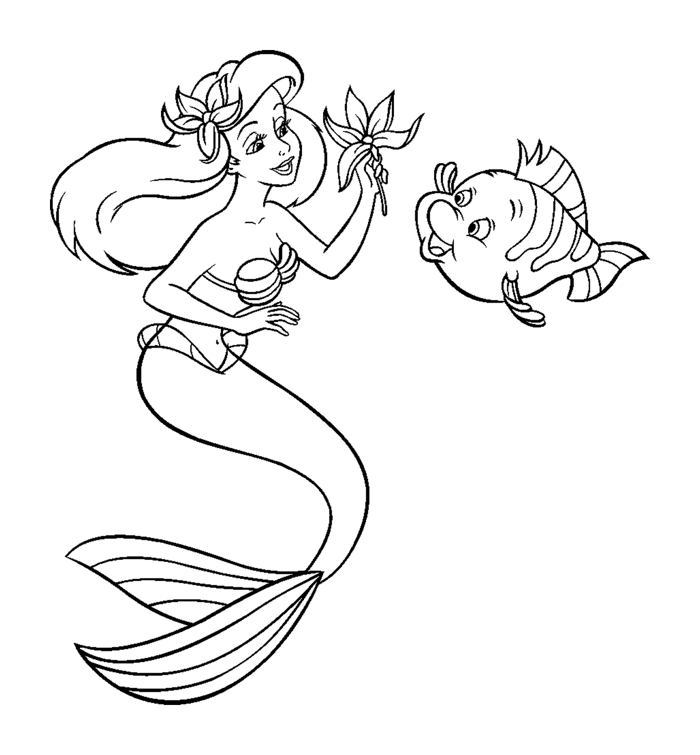  Uma sereia e um peixe 