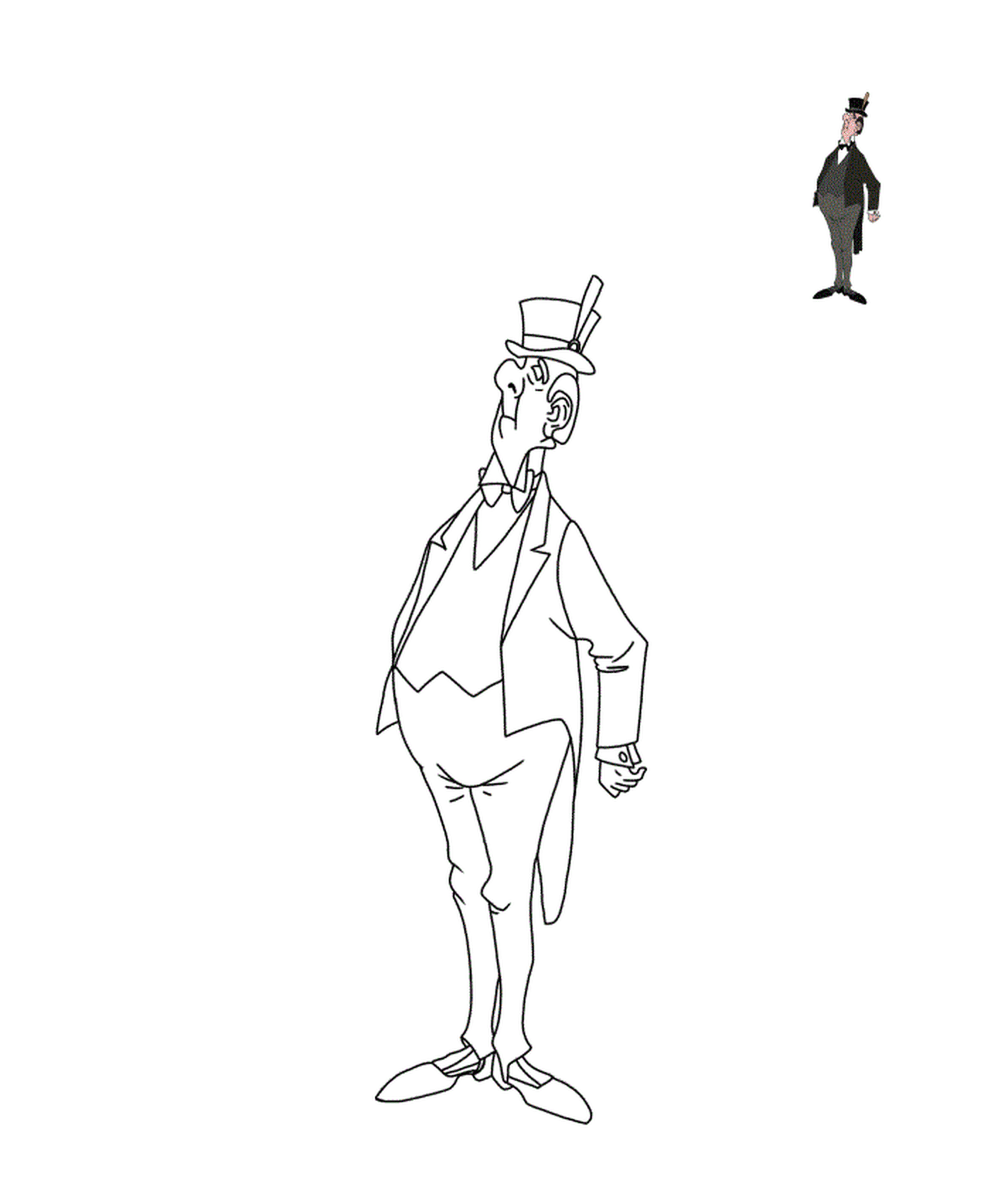  Um homem com um chapéu e um terno 