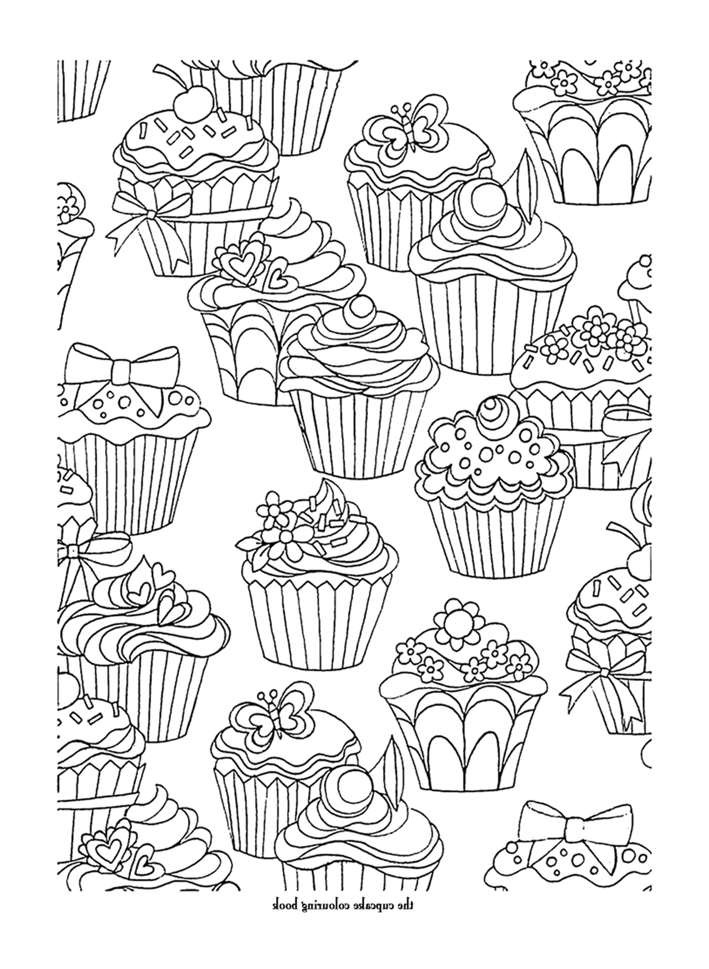  um padrão de muitos cupcakes 