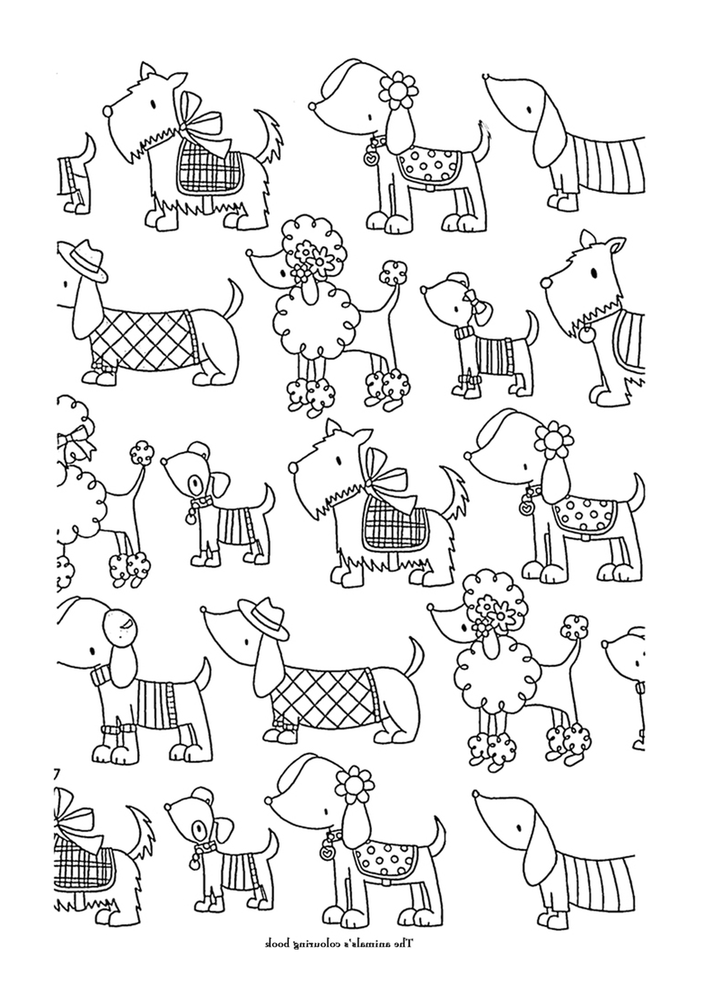  um padrão de cães vestidos 