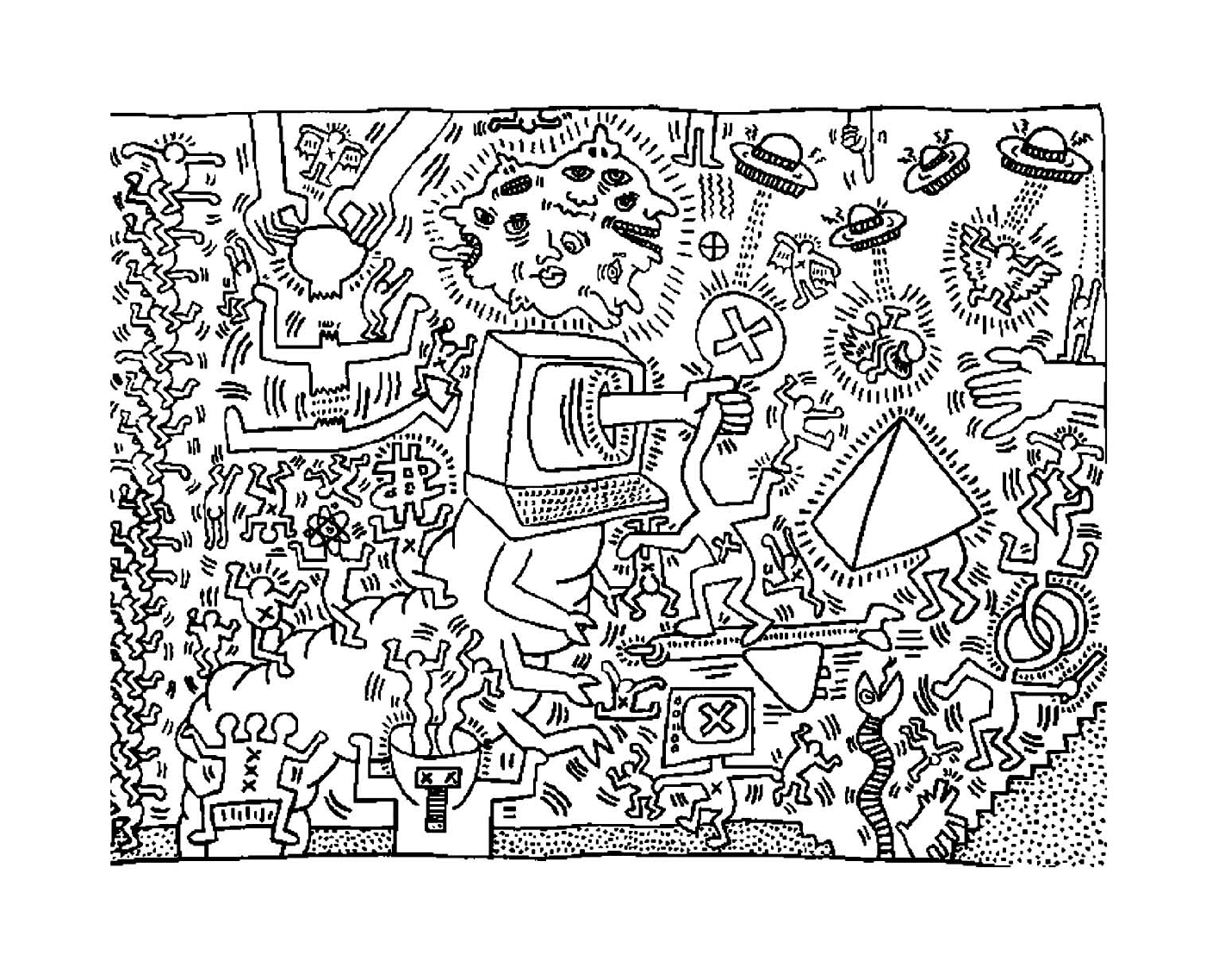  Keith Haring说一台电脑 