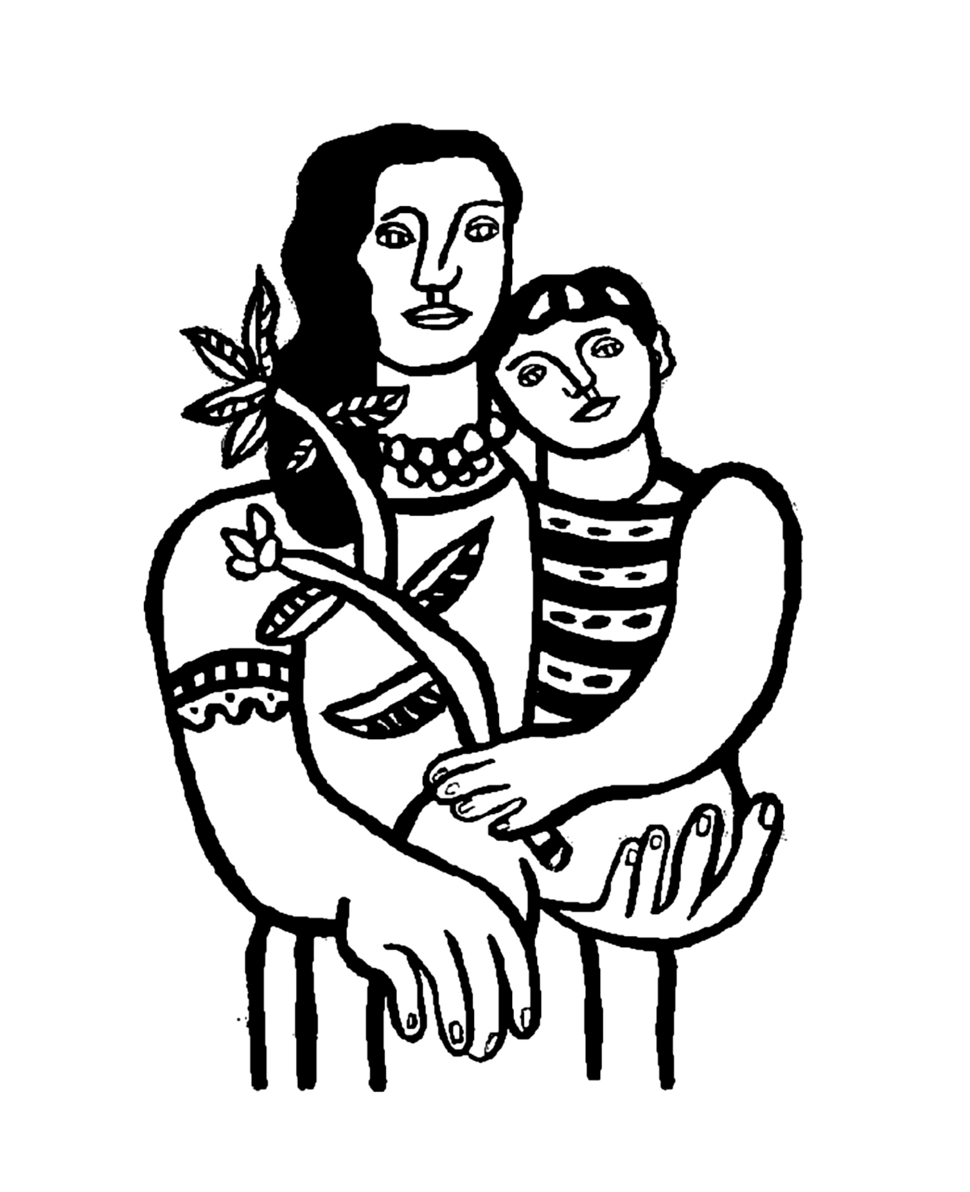  uma mulher segurando uma criança de acordo com Fernand Léger 