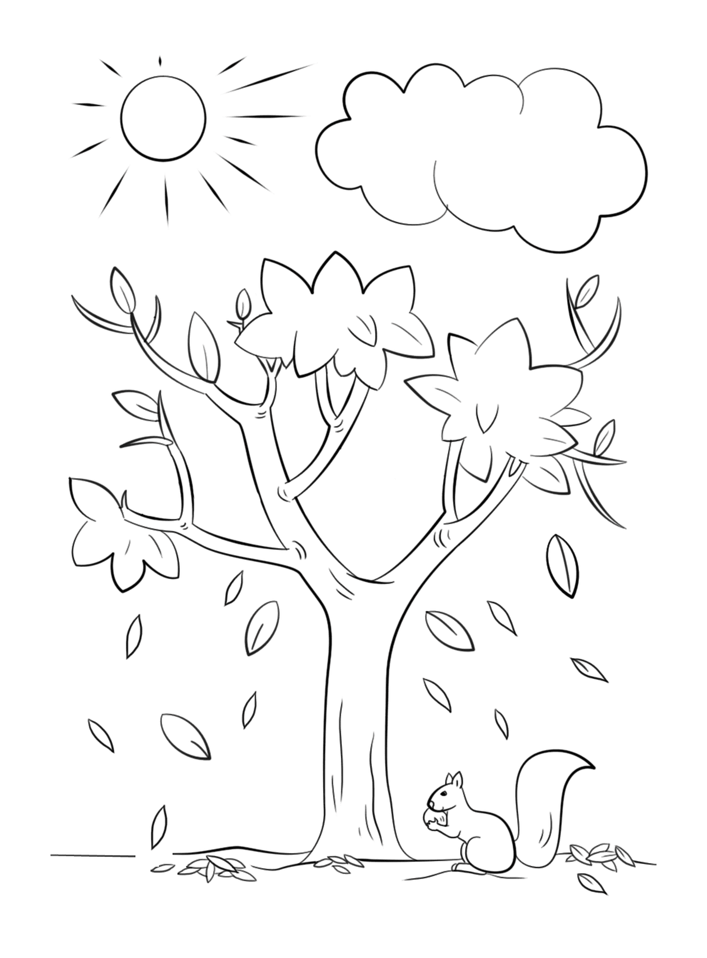  Uma árvore com folhas 