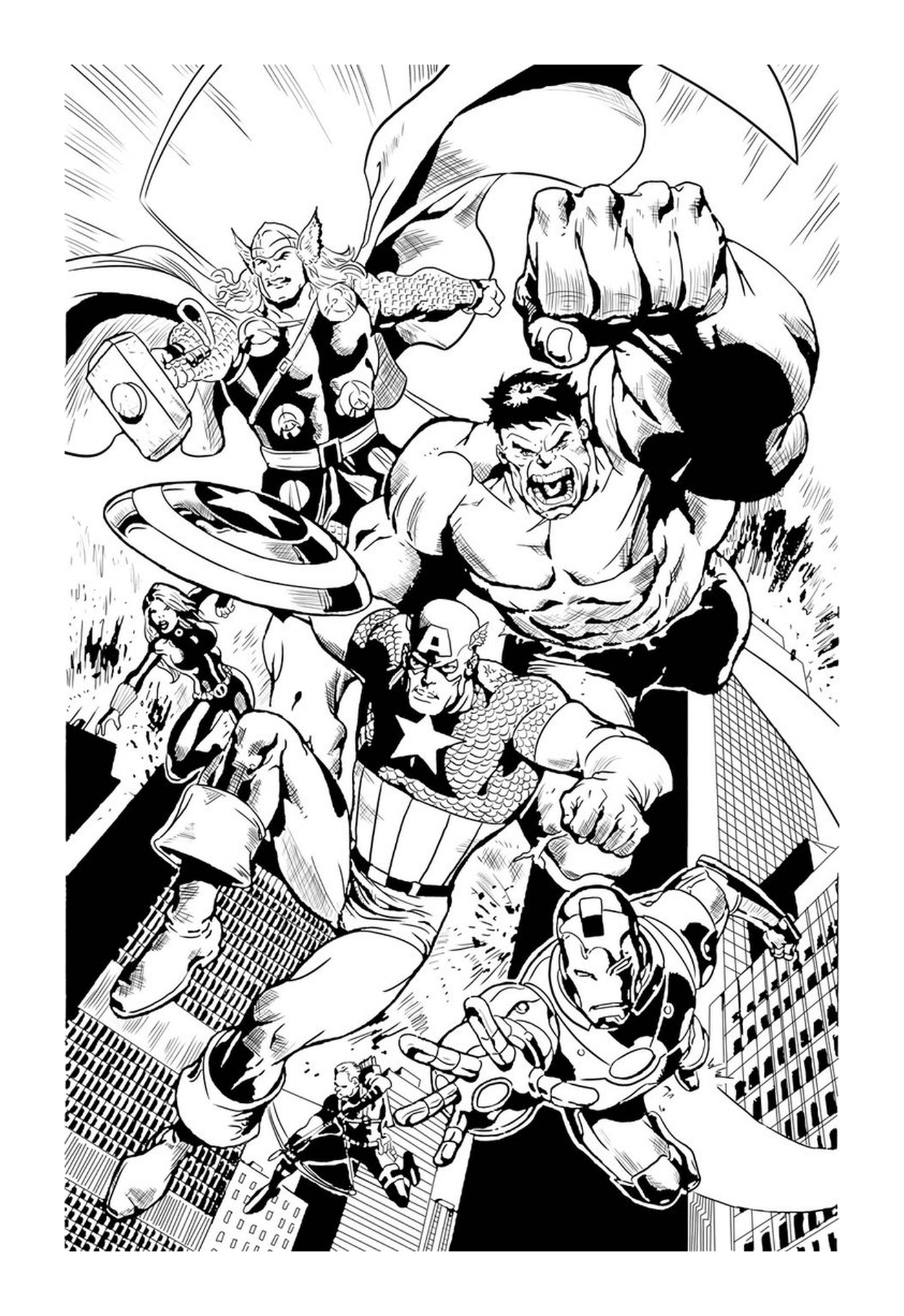  Preto e branco, um grupo de super-heróis 
