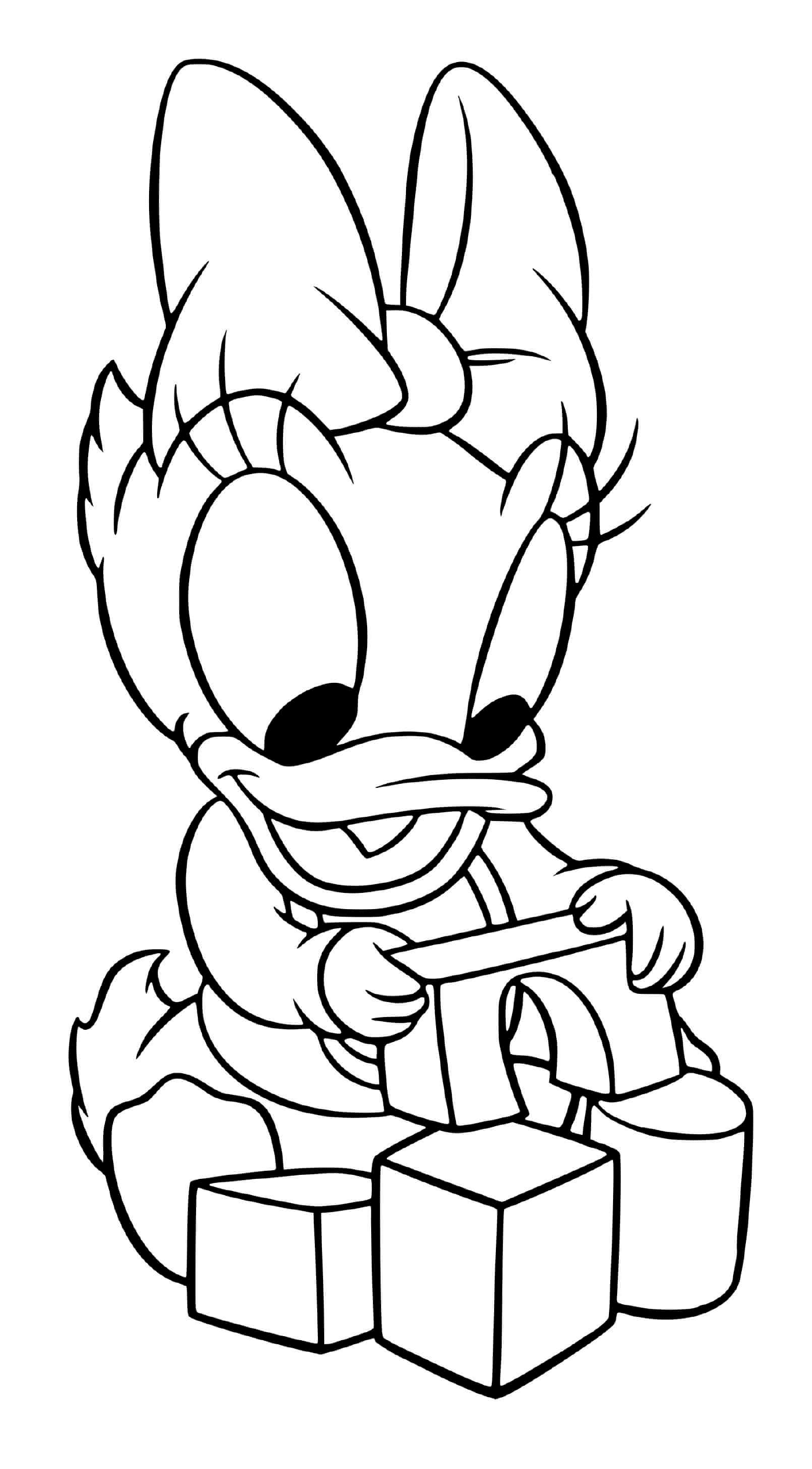  Daisy duck baby, Donald Duck 骑自行车 