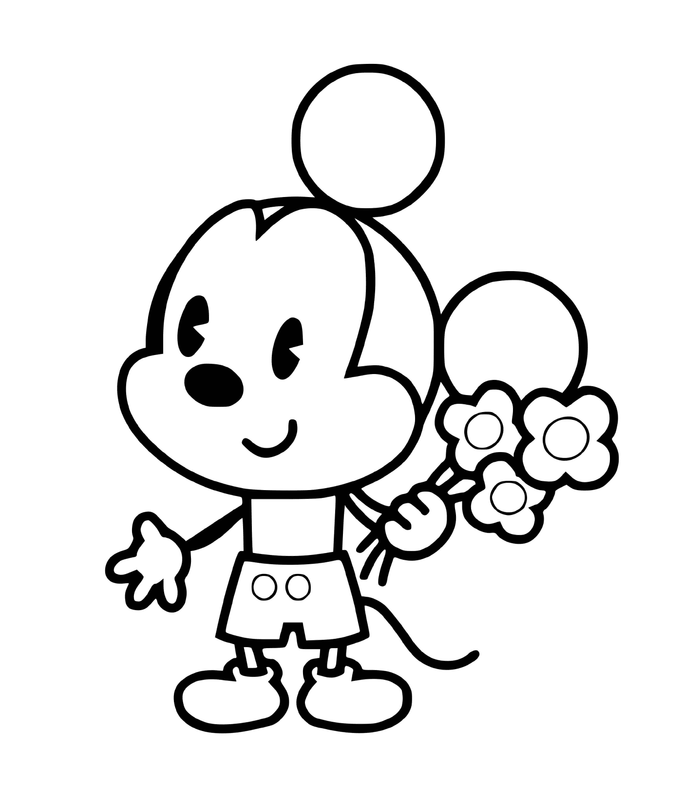  Mickey Mouse bebê com flores 