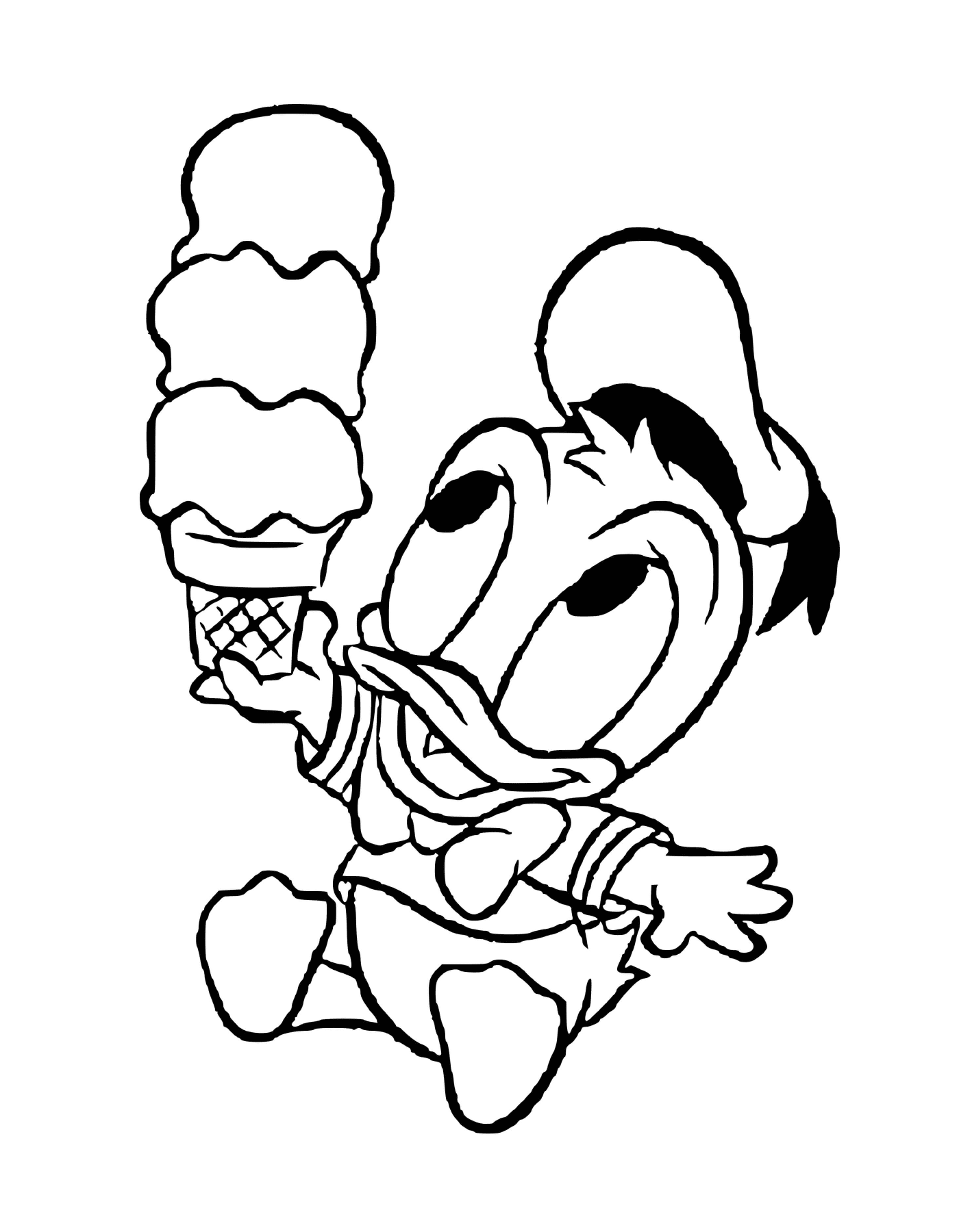  Bebê Pato Donald ama sorvete 