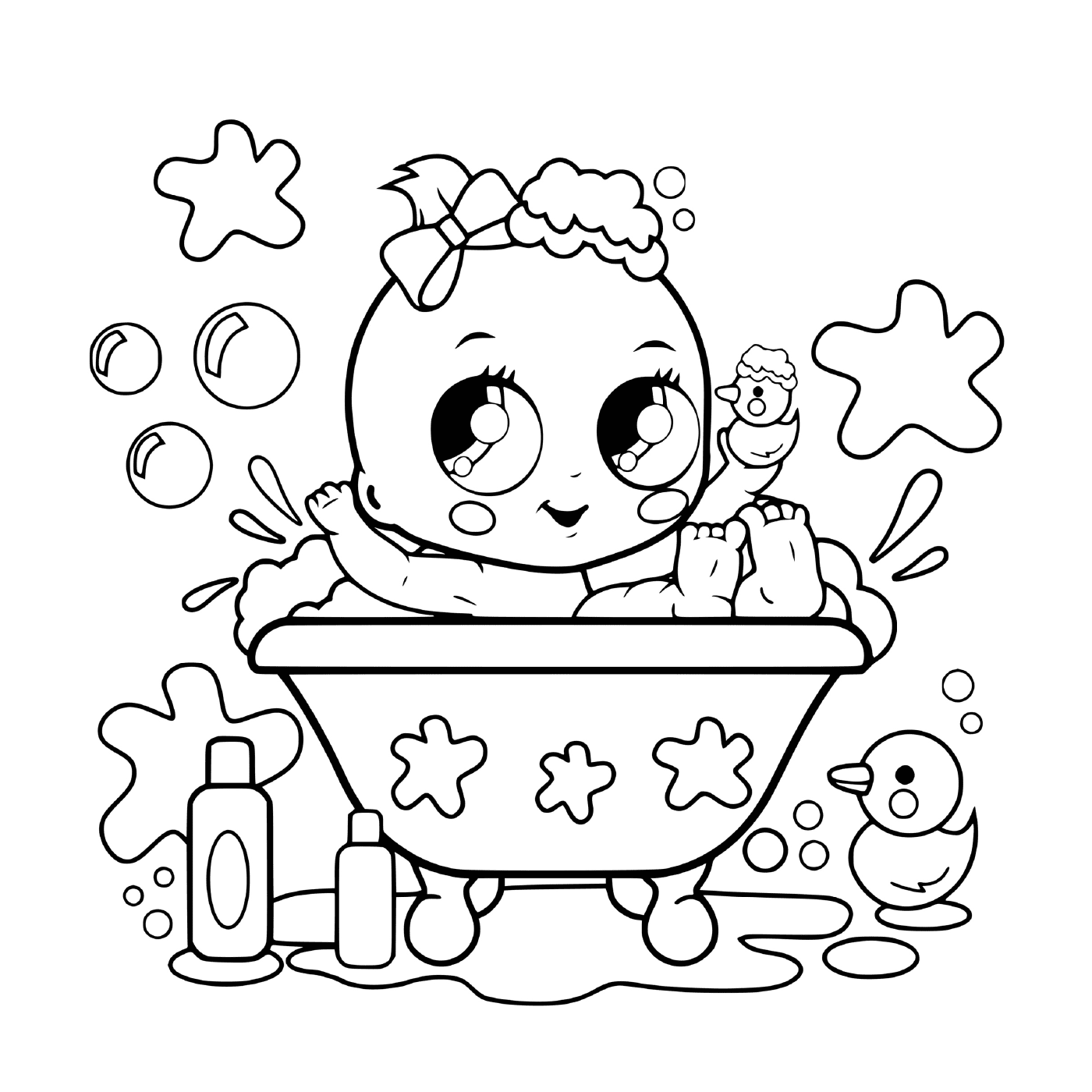  Um bebê em uma banheira 