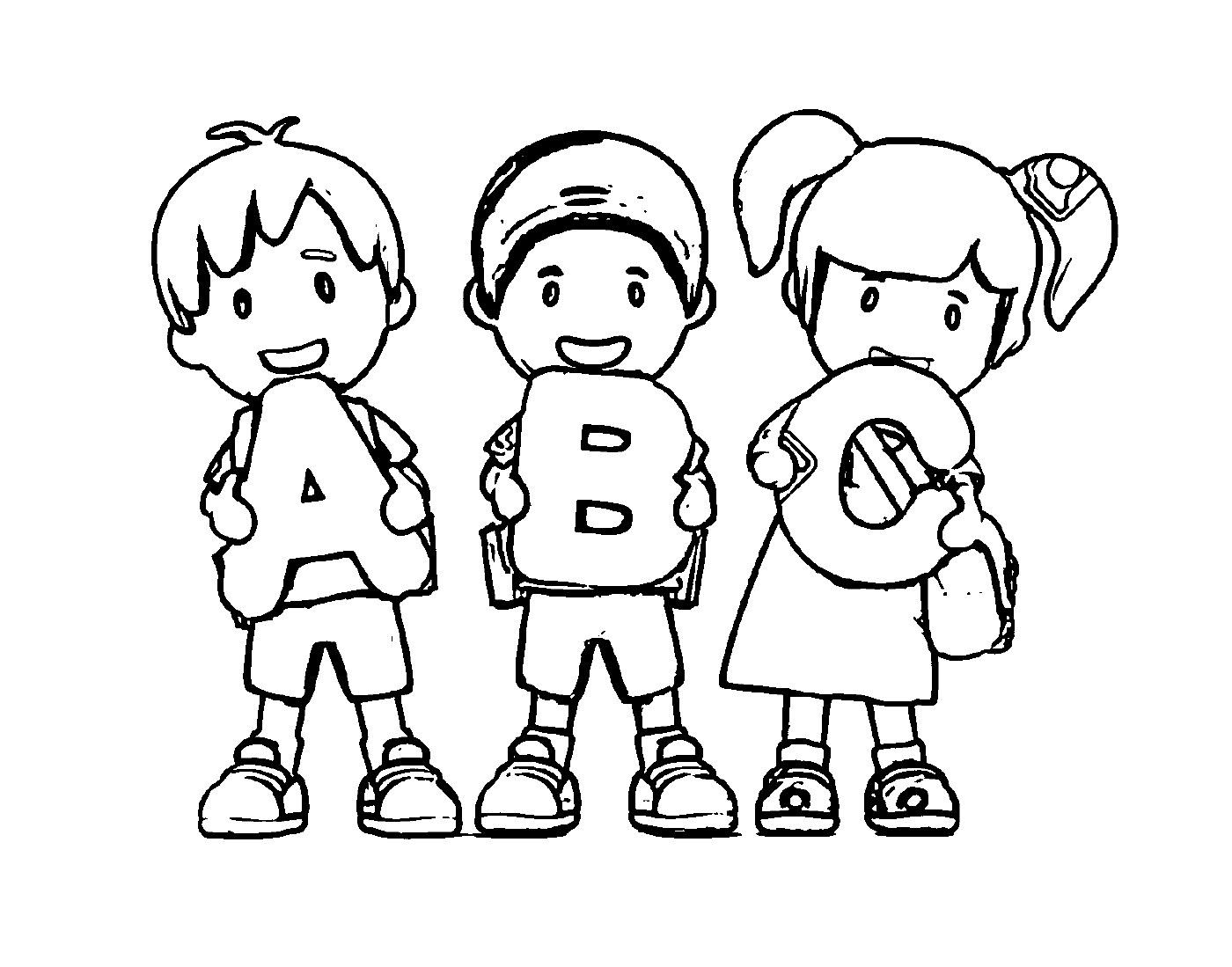  Crianças com letras ABC 