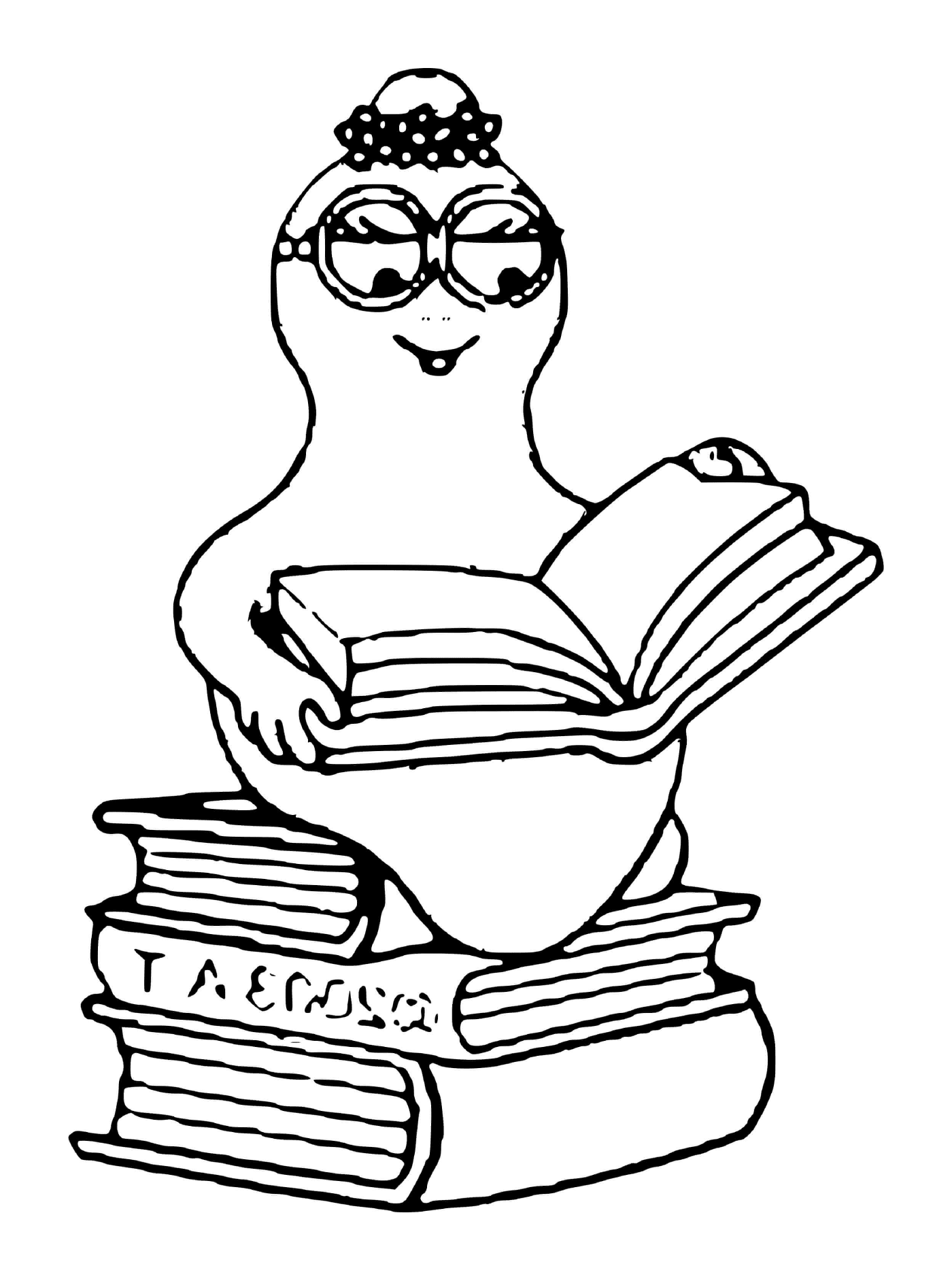  Uma pessoa sentada em uma pilha de livros 
