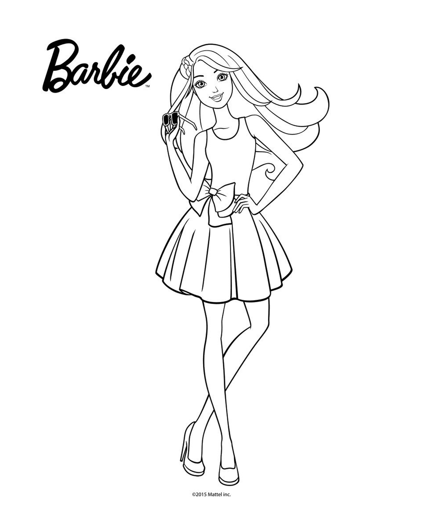  Barbie em um vestido de fita 