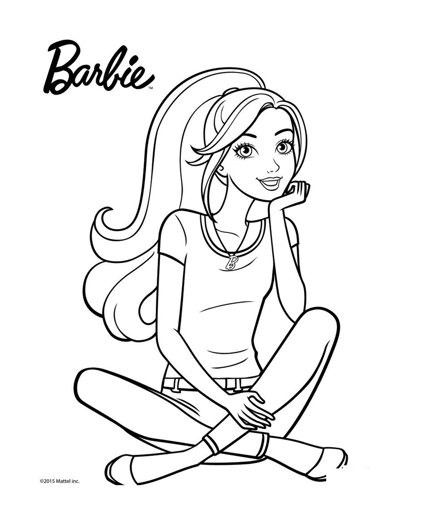  Uma boneca Barbie pensante e feliz 