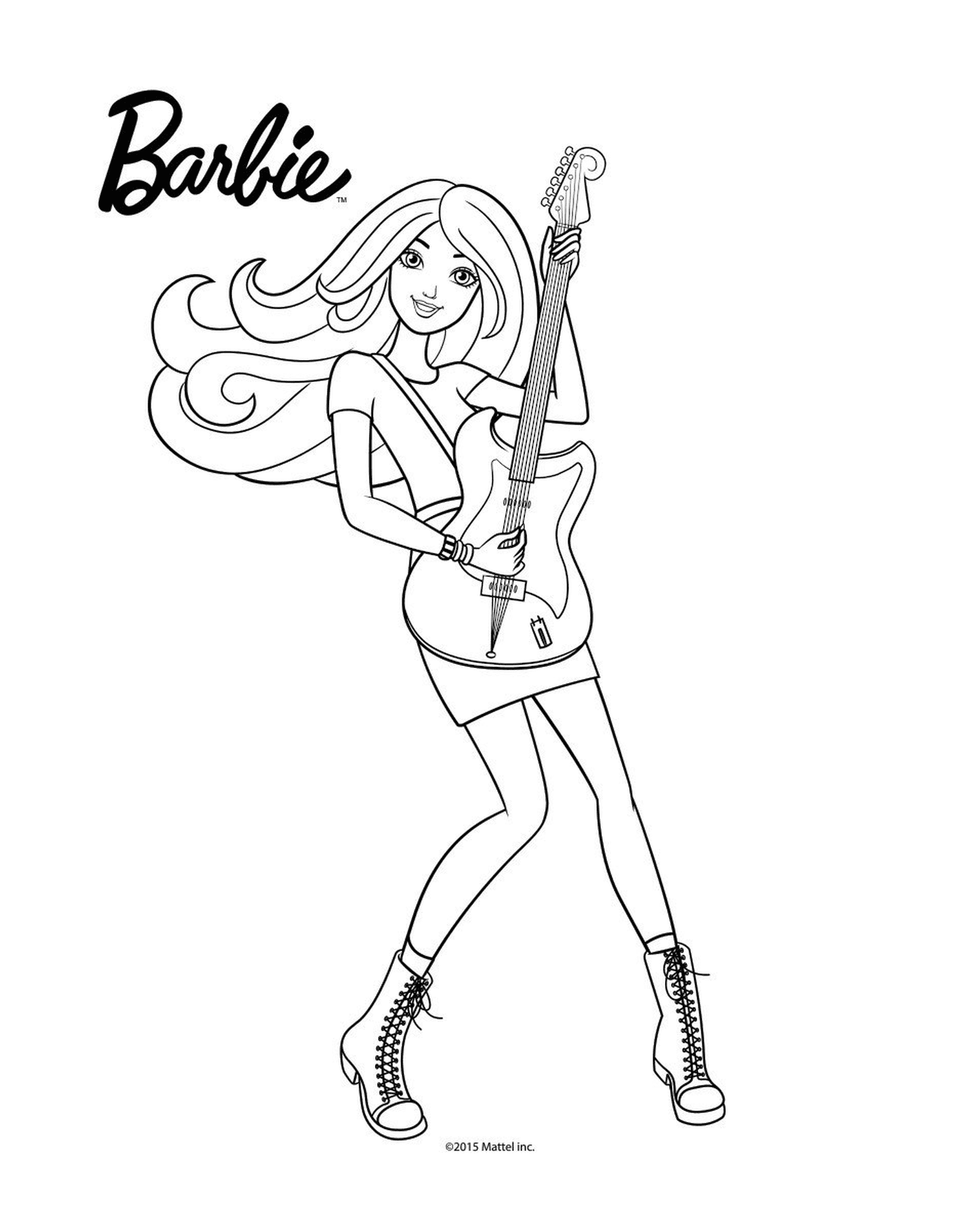  Barbie segurando uma guitarra 