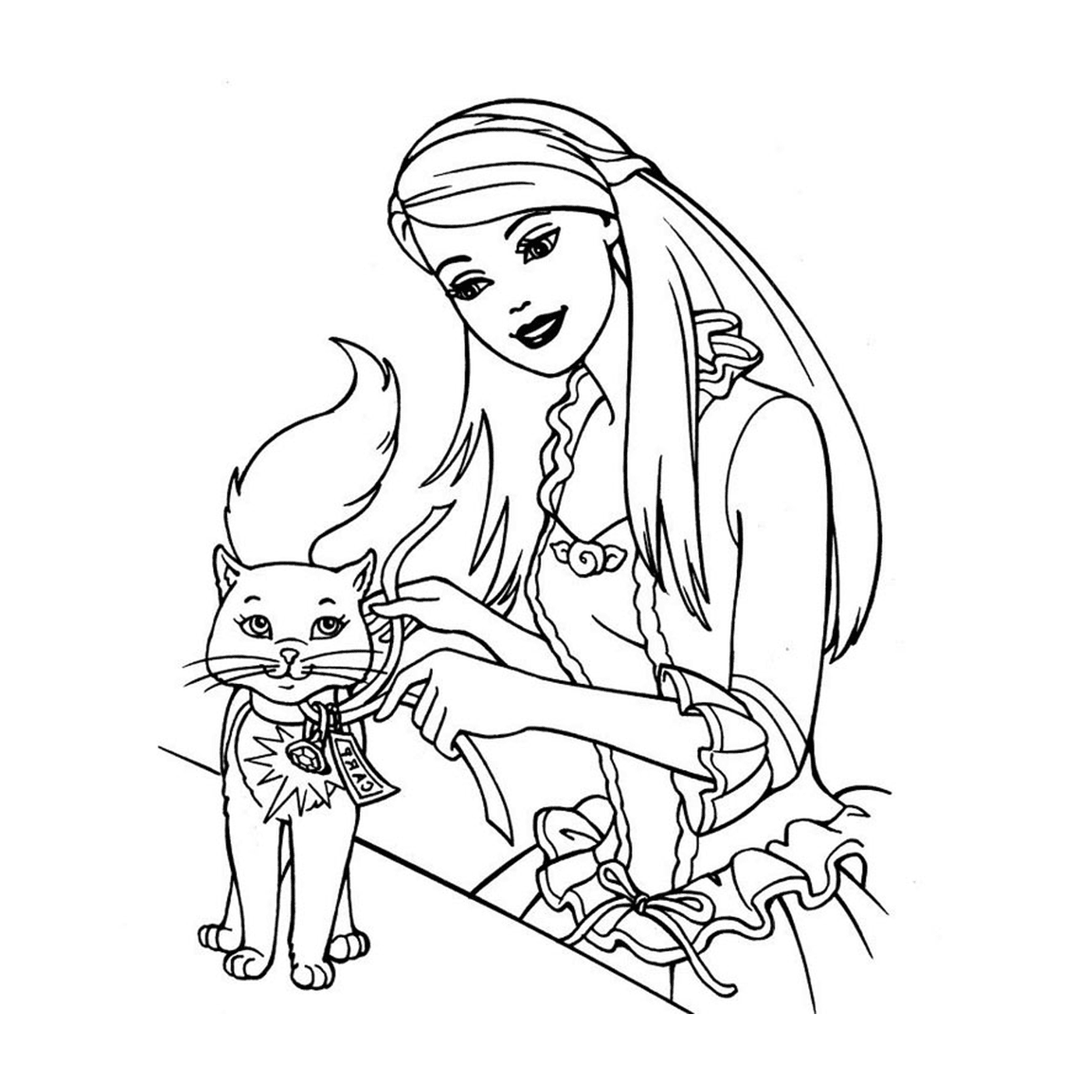  Gato Barbie com uma mulher e um gato 