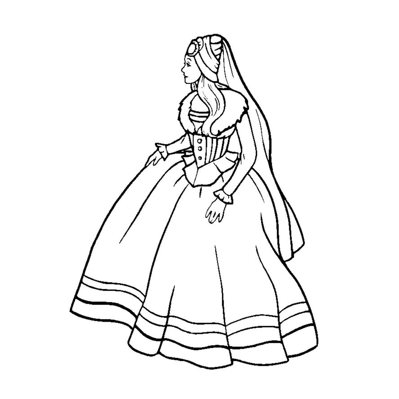  芭比公主的心 和一个穿着裙子的女人 