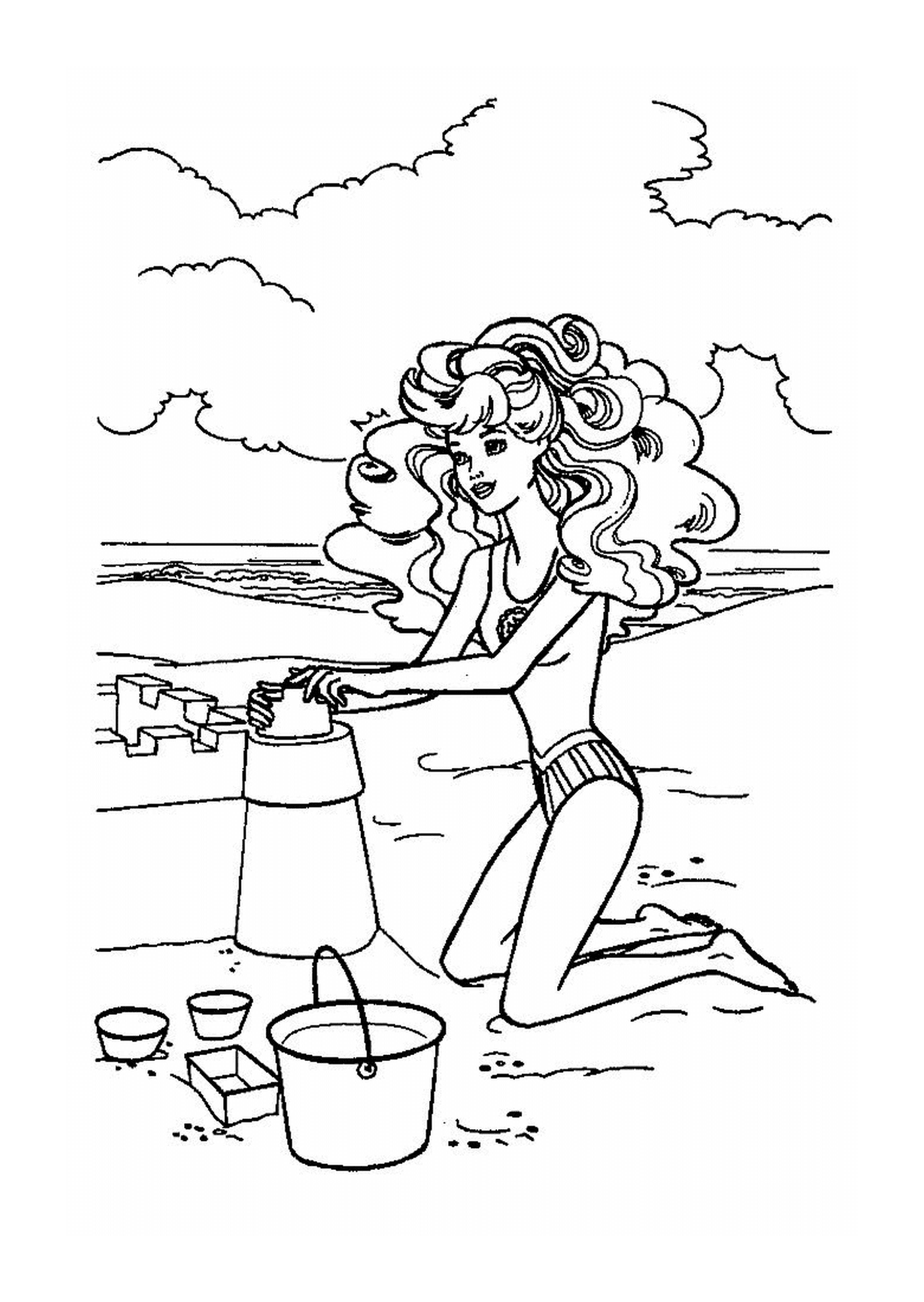 Barbie e a maravilhosa ilha com uma mulher na praia 