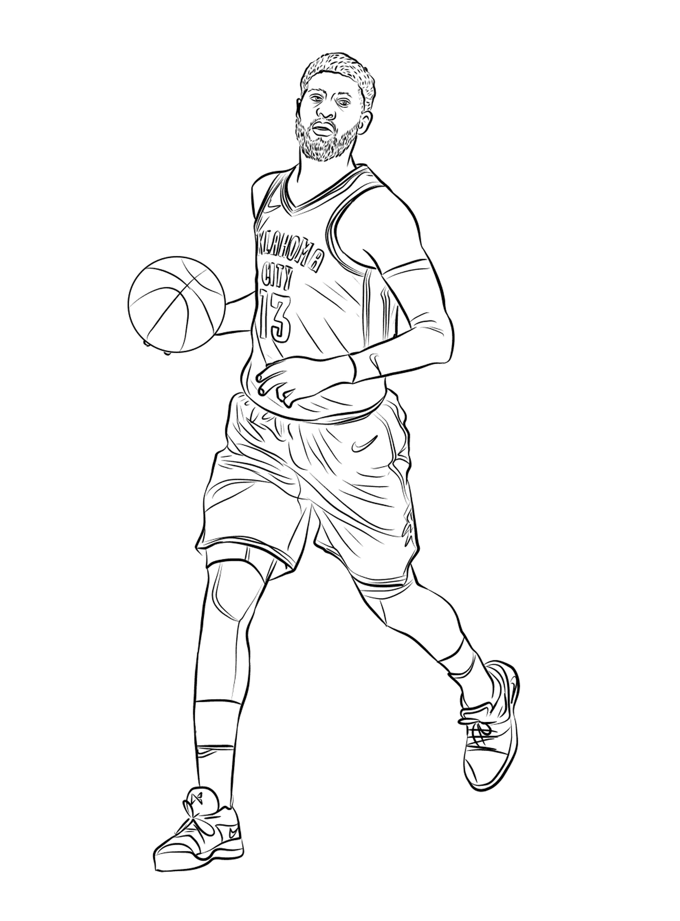  一个手拿着篮球的男人 