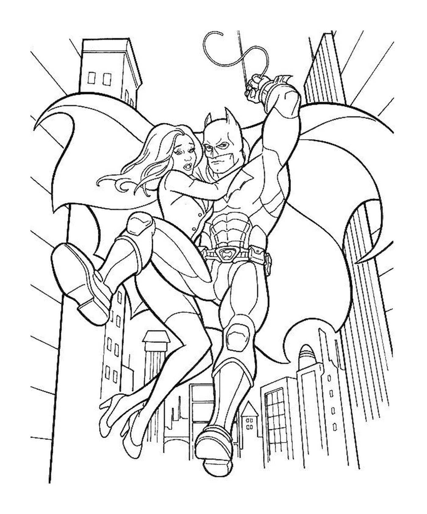  Batman salva uma mulher na cidade 