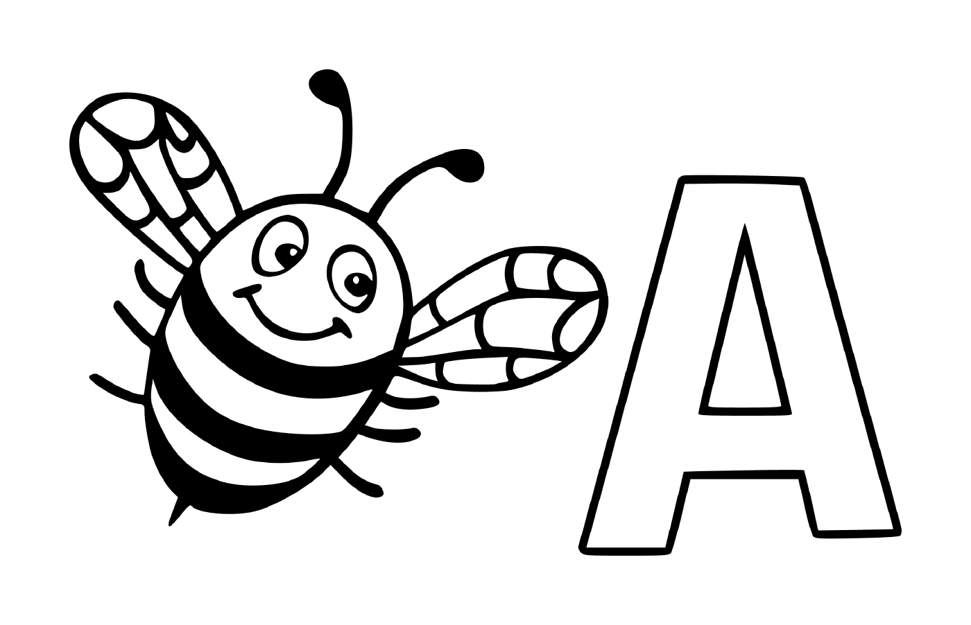  Carta A com uma abelha 