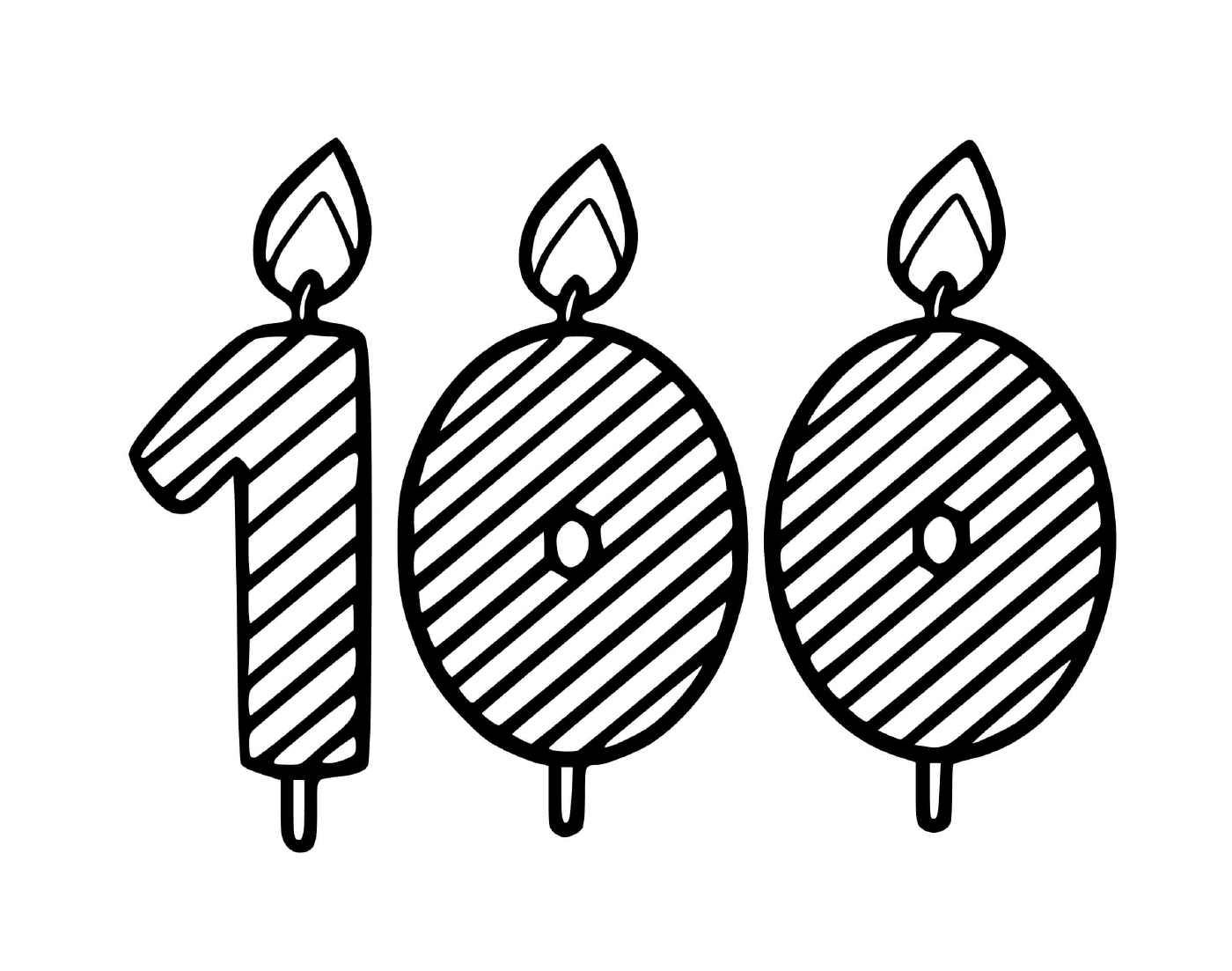  Um conjunto de velas indicando 1 0 0 