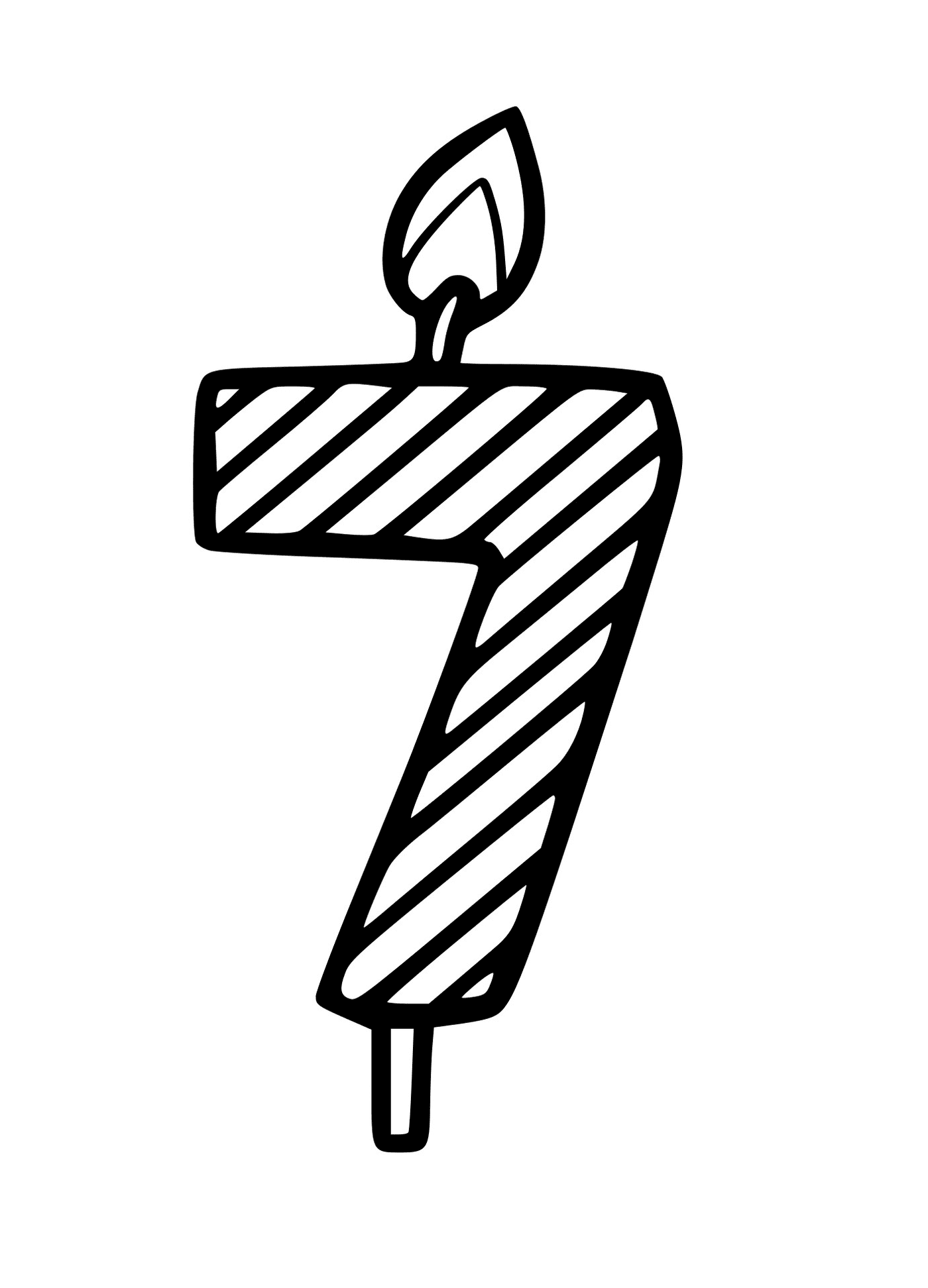  Uma vela na forma do número sete 