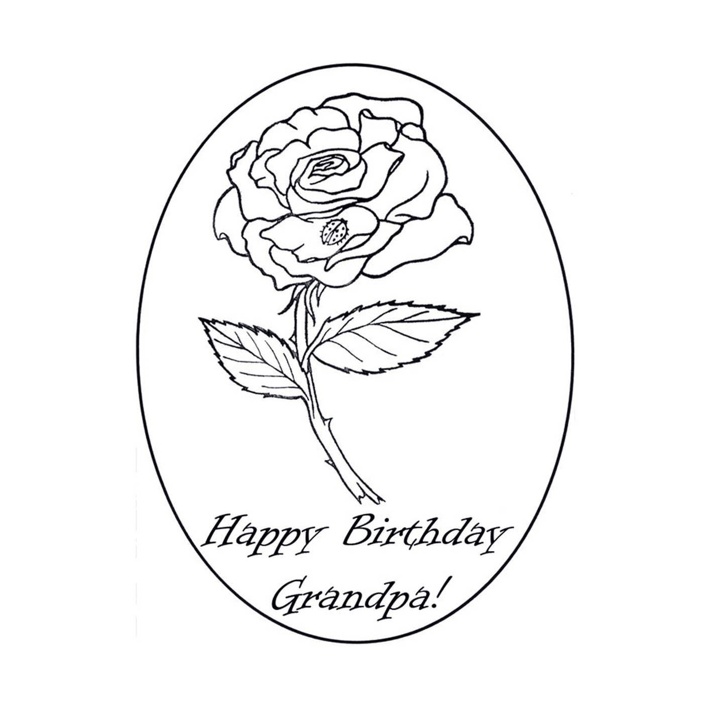  um cartão de aniversário com uma rosa 