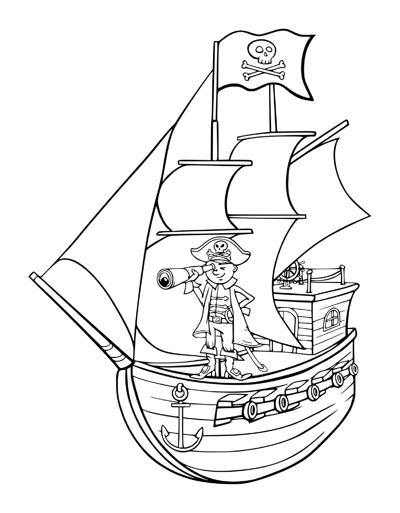  Um pirata em um barco 