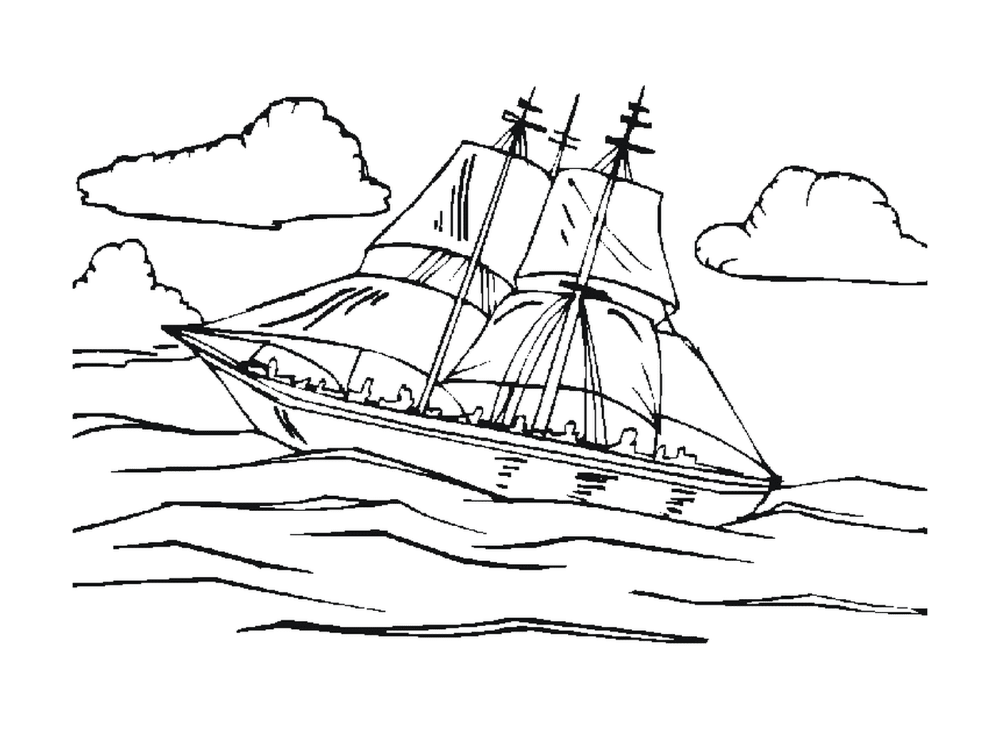  Um veleiro no mar 