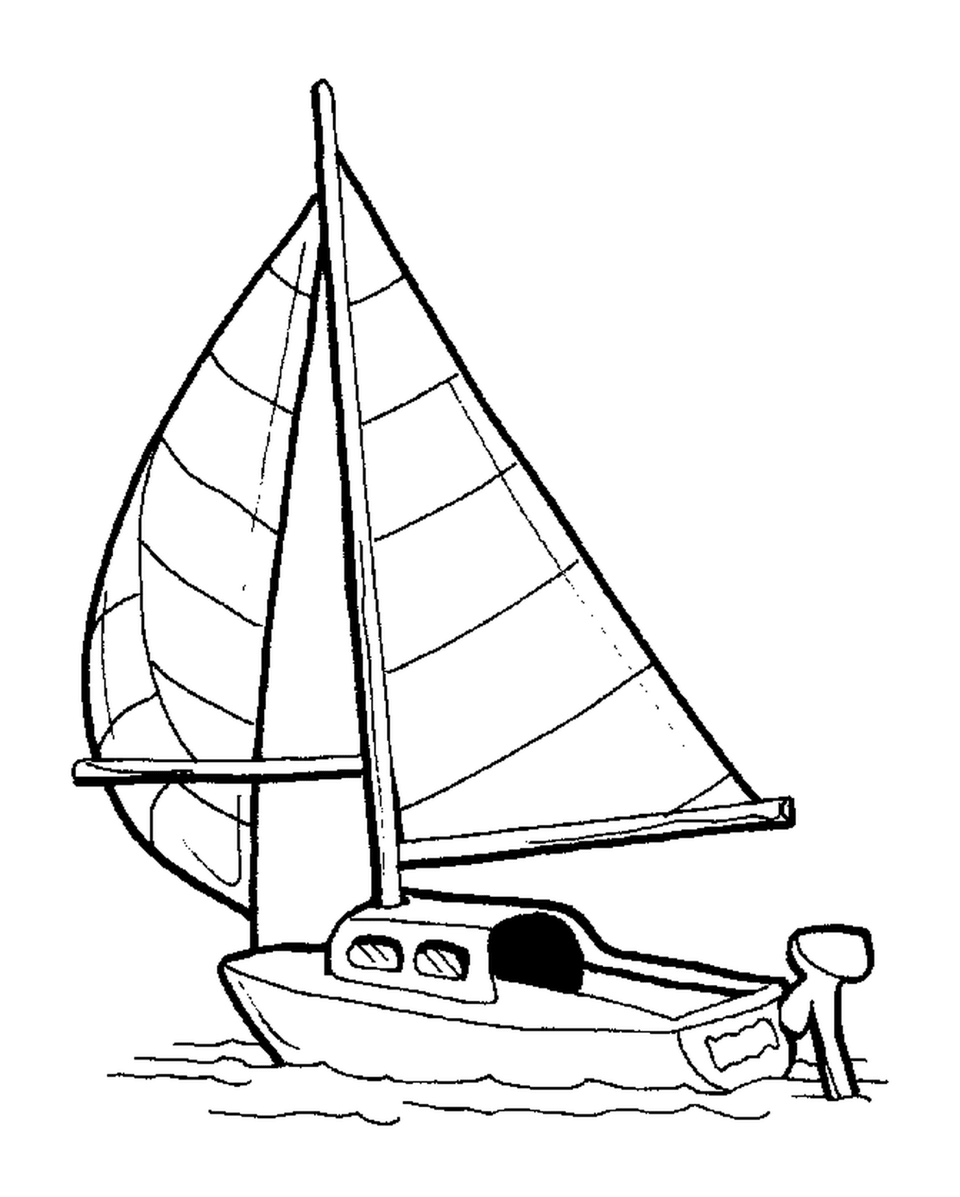  pequeno veleiro mostrado em um desenho 