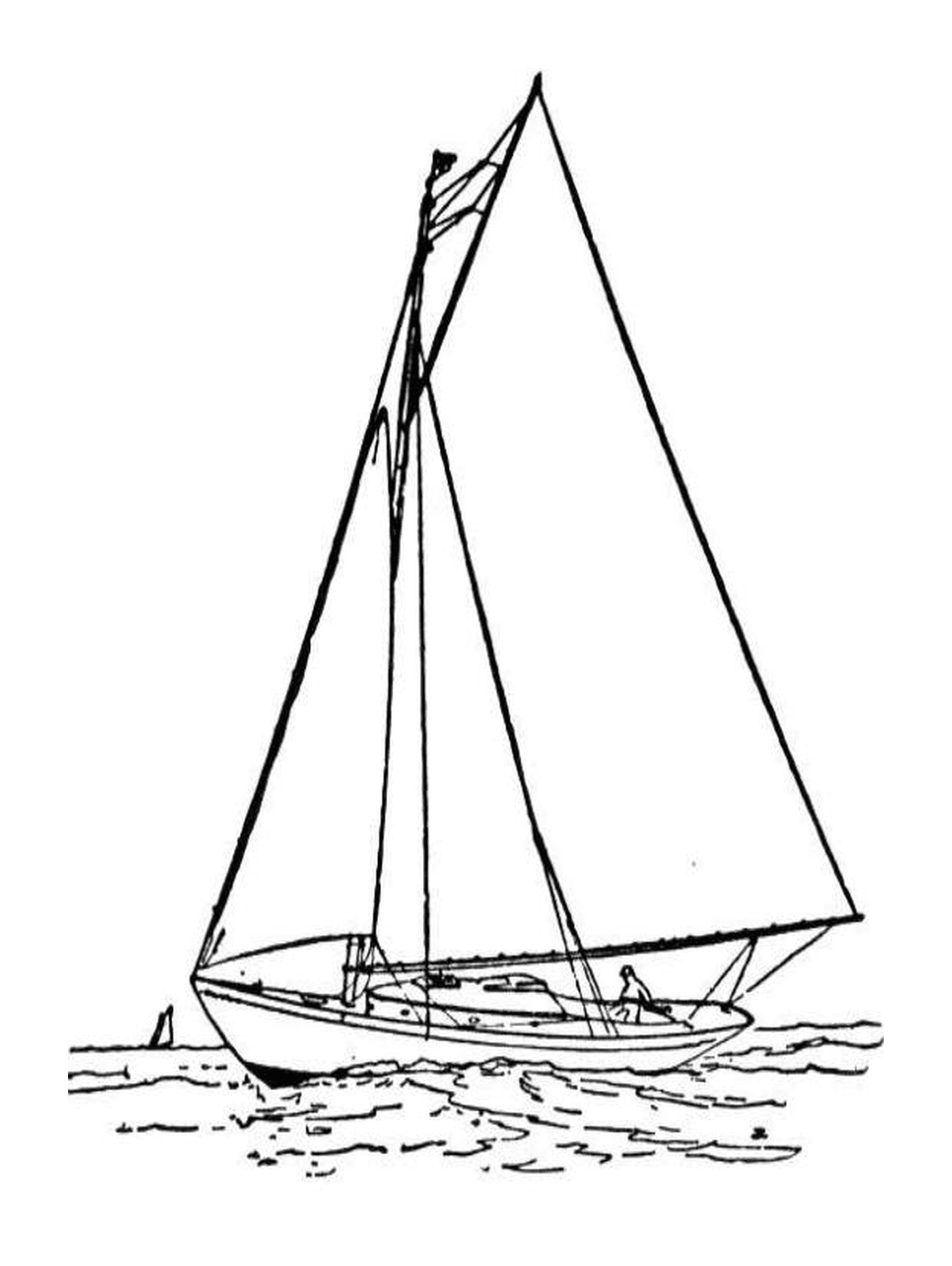  Um veleiro é mostrado em um desenho 