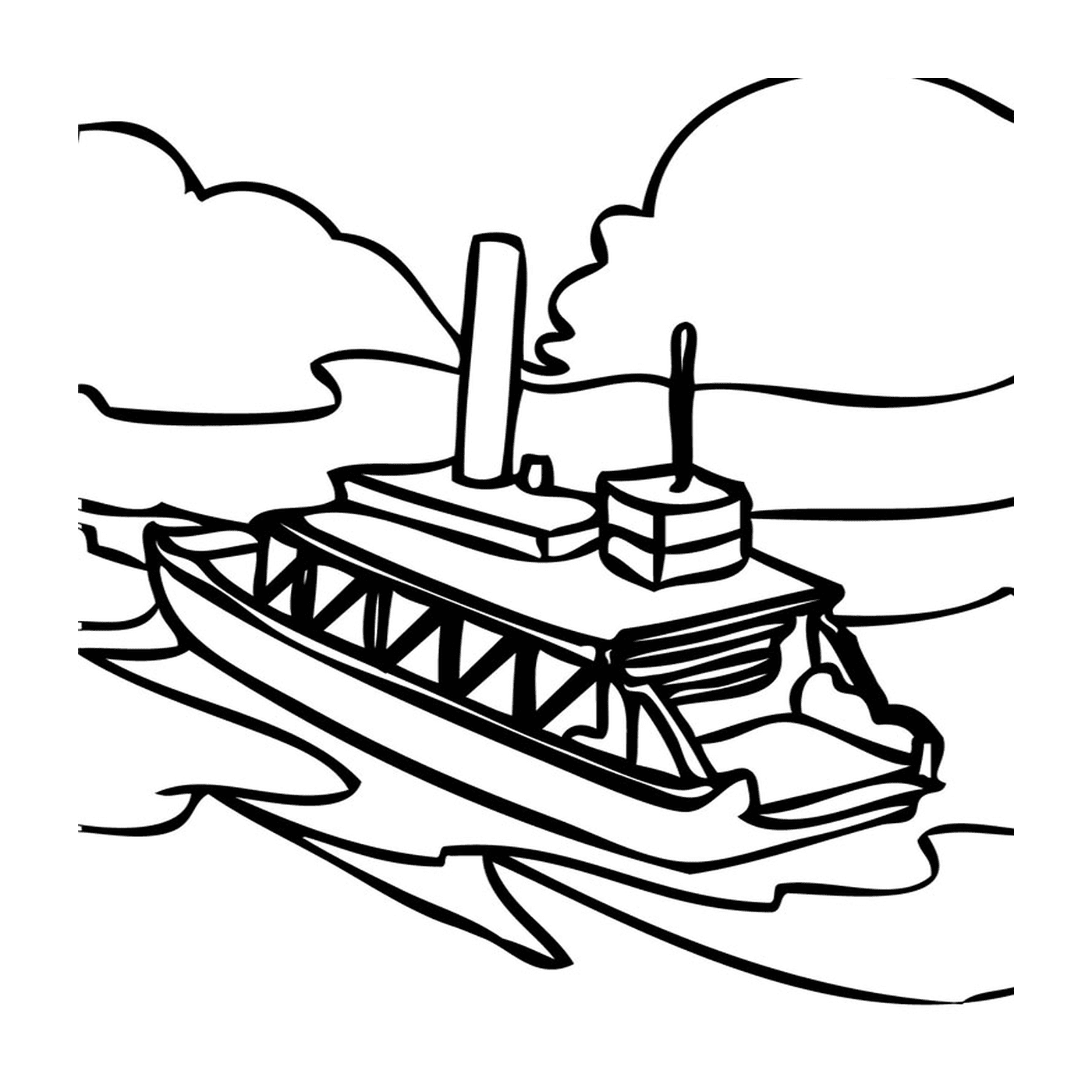  Um barco mouche na água 