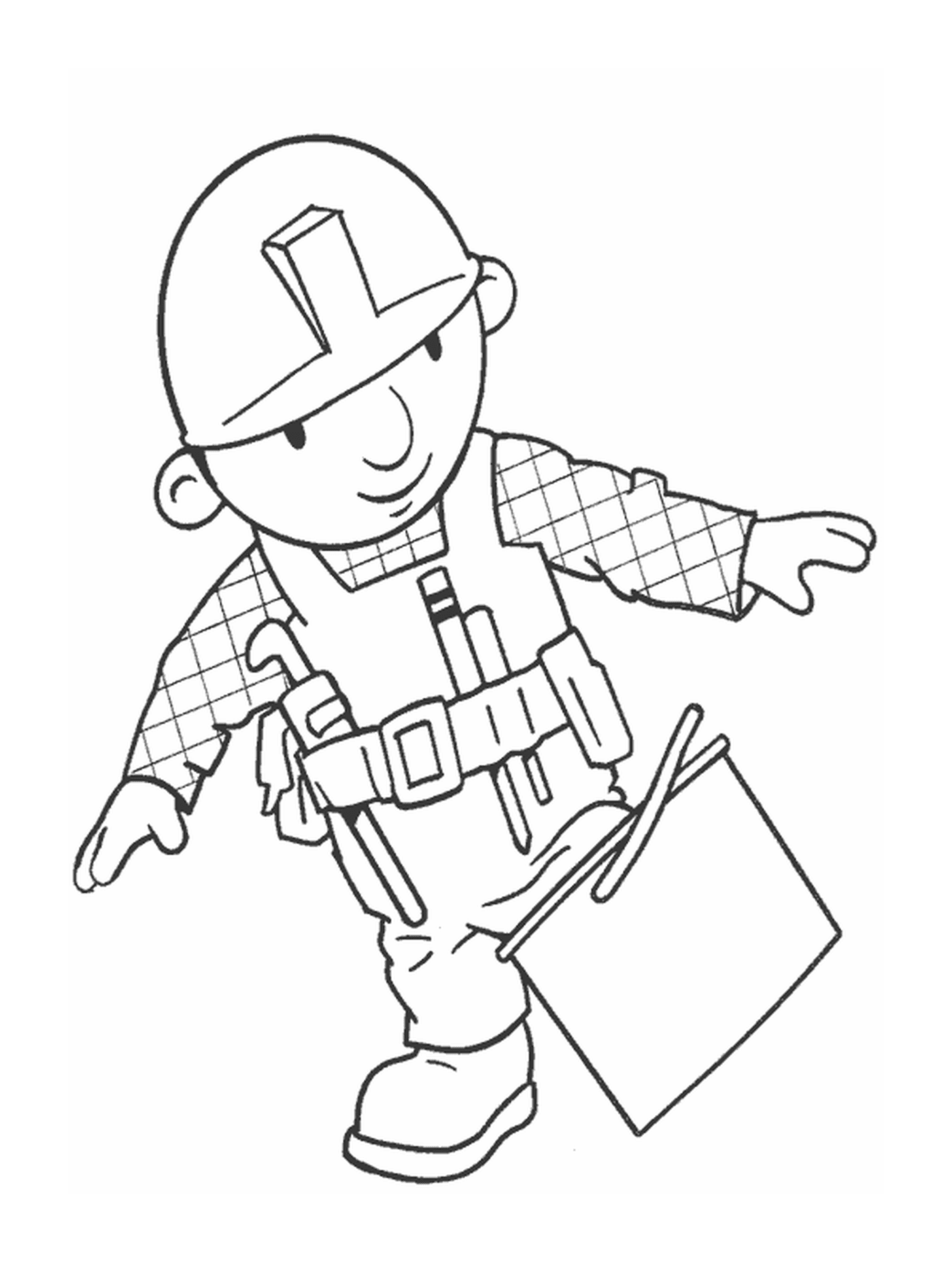  Um homem vestindo um capacete de construção 