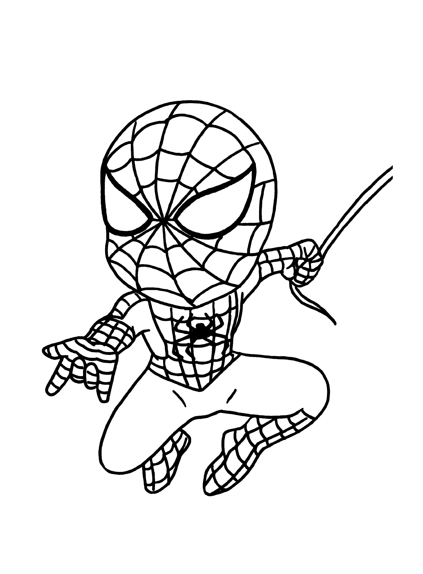  Menino de super-herói em traje de Homem-Aranha 