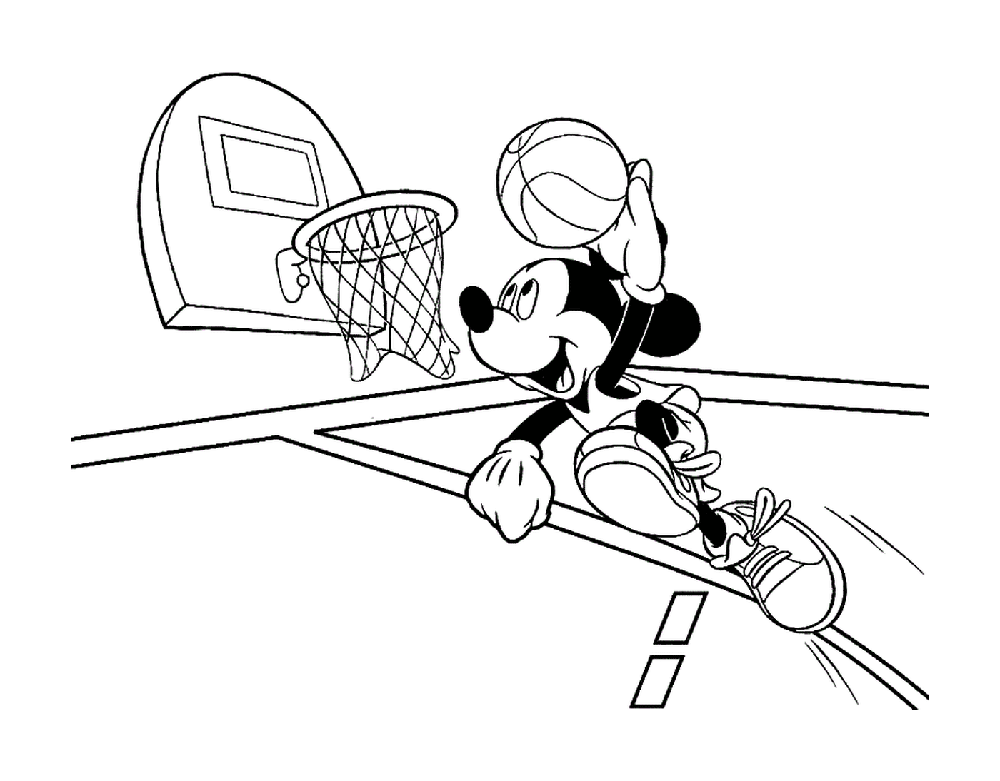  Mickey joga basquete com menino 