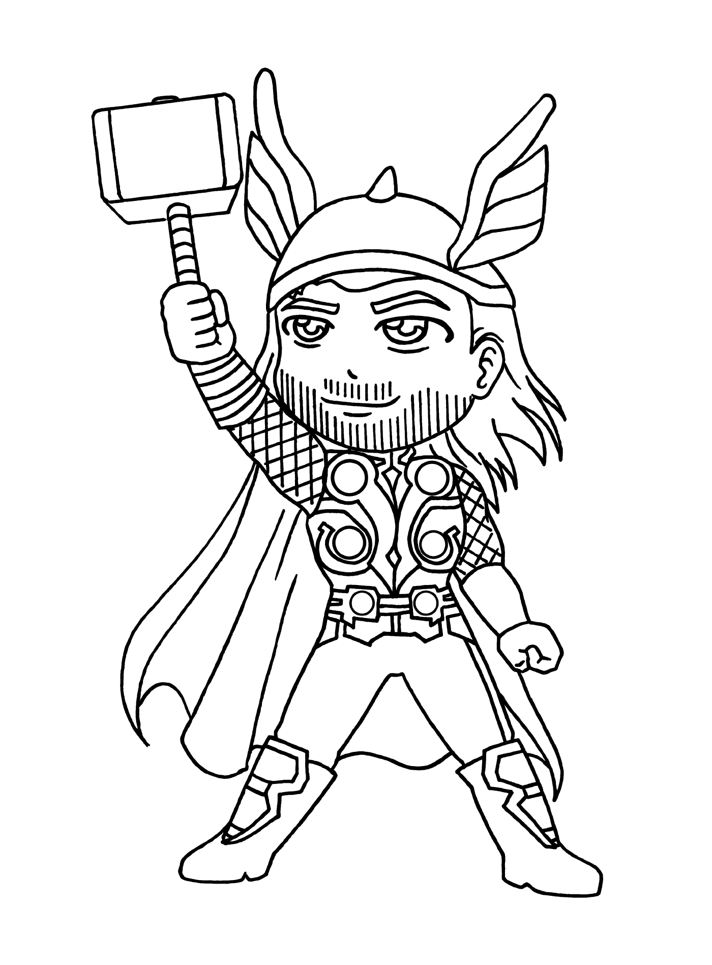  Menino de super-herói no terno de Thor 