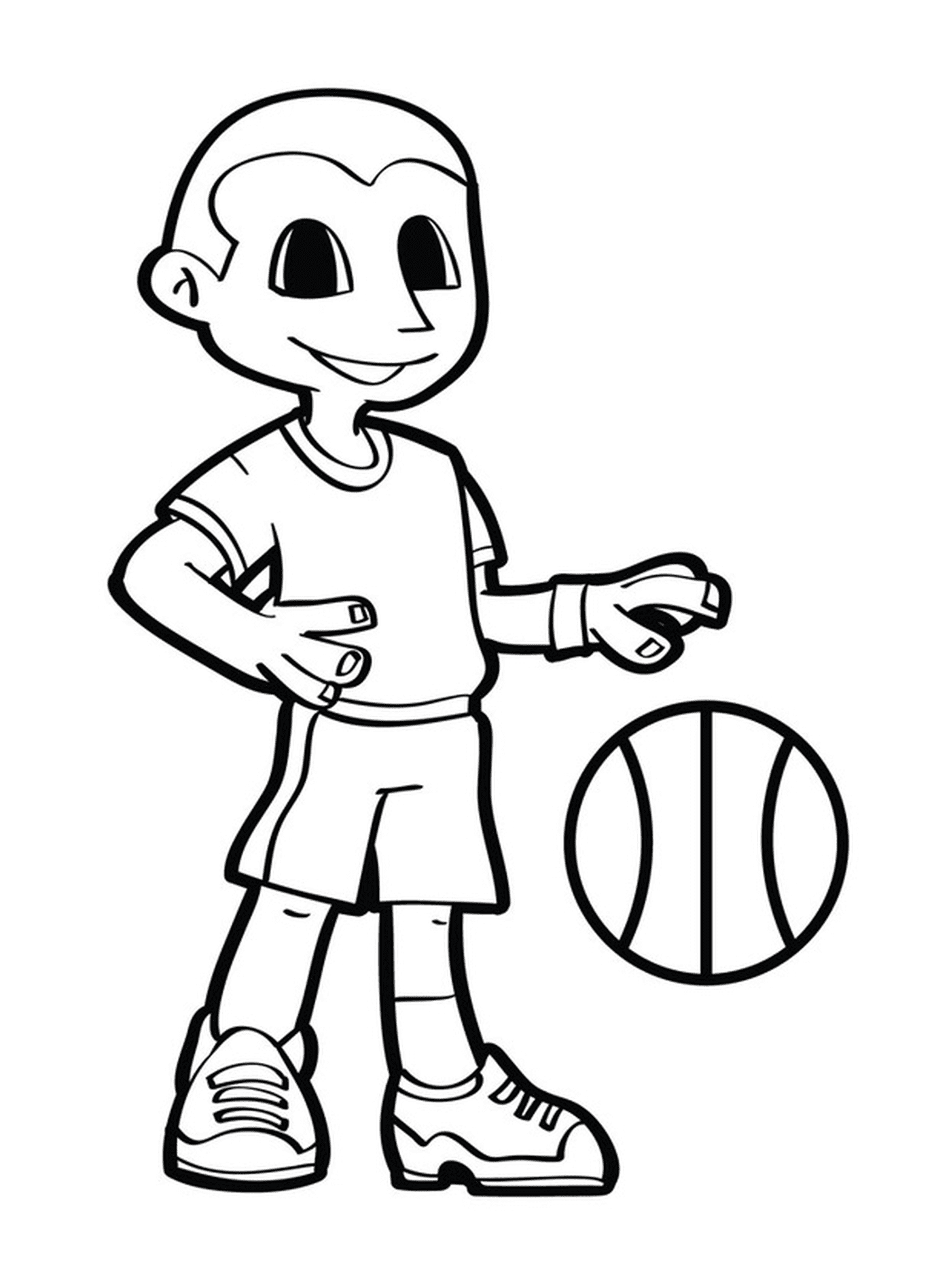  Esportes menino jogando basquete 