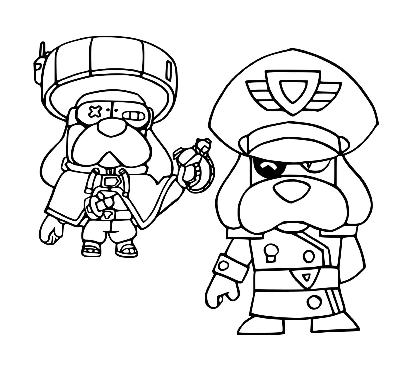  Dois personagens animados prontos para lutar! 